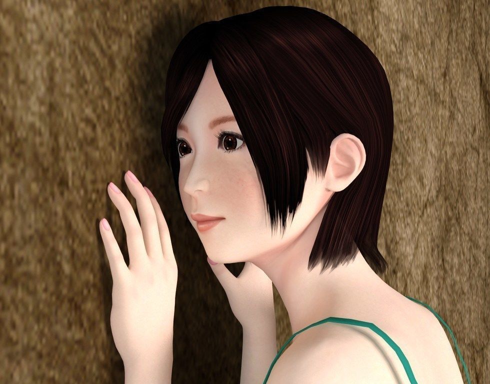Rina short pants pose 04 3D model_1