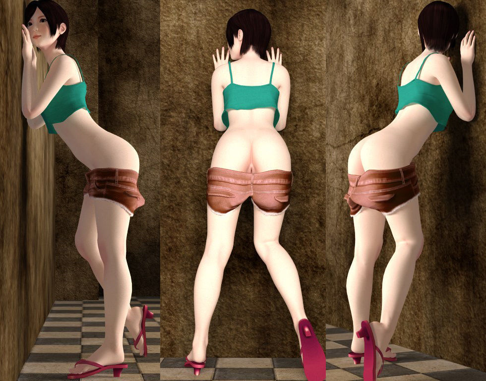 Rina short pants pose 04 3D model_3