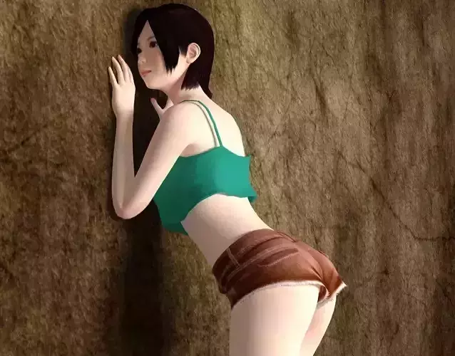 Rina short pants pose 04 3D model