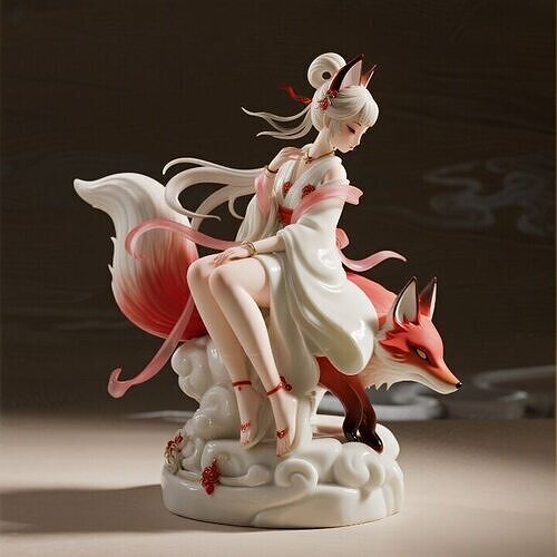 874 Fox  Spirit Woman in Pu Song Ling Style  horror 3D print model