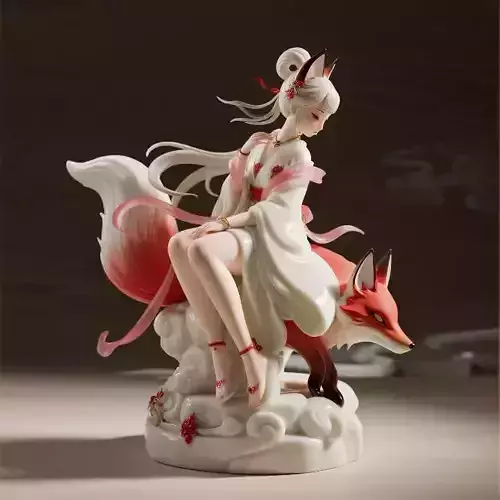 874 Fox  Spirit Woman in Pu Song Ling Style  horror