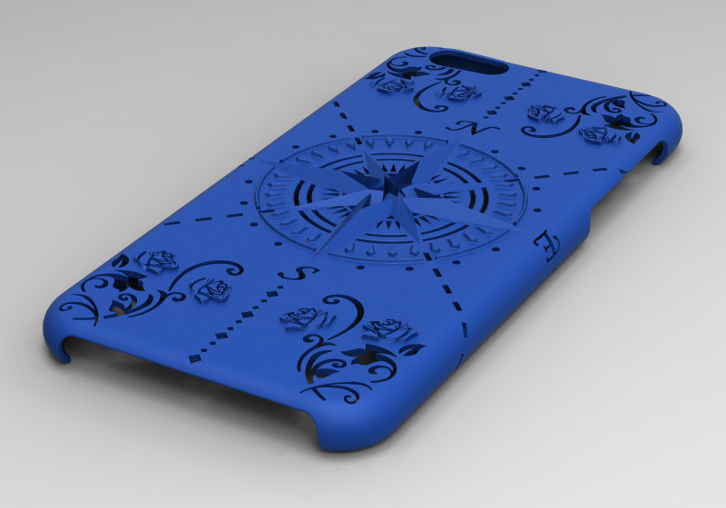 iPhone 6 case compass rose 3D print model_1