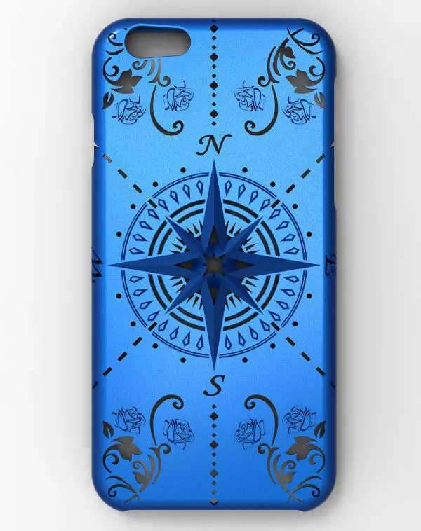 iPhone 6 case compass rose 3D print model_0