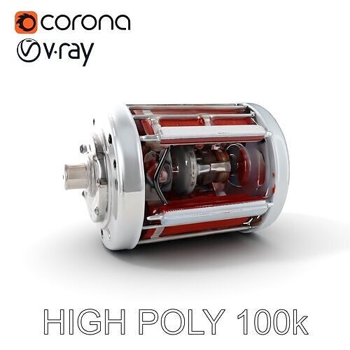 HighPrecision Electric Motor Model Pack Low-poly 3D model