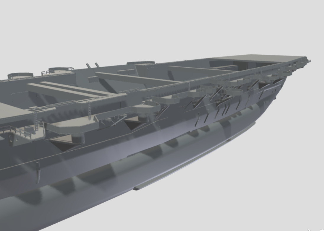Aircraft Carrier IJN Shinano Highly Detailed 3D Model Kit 3D print model_17