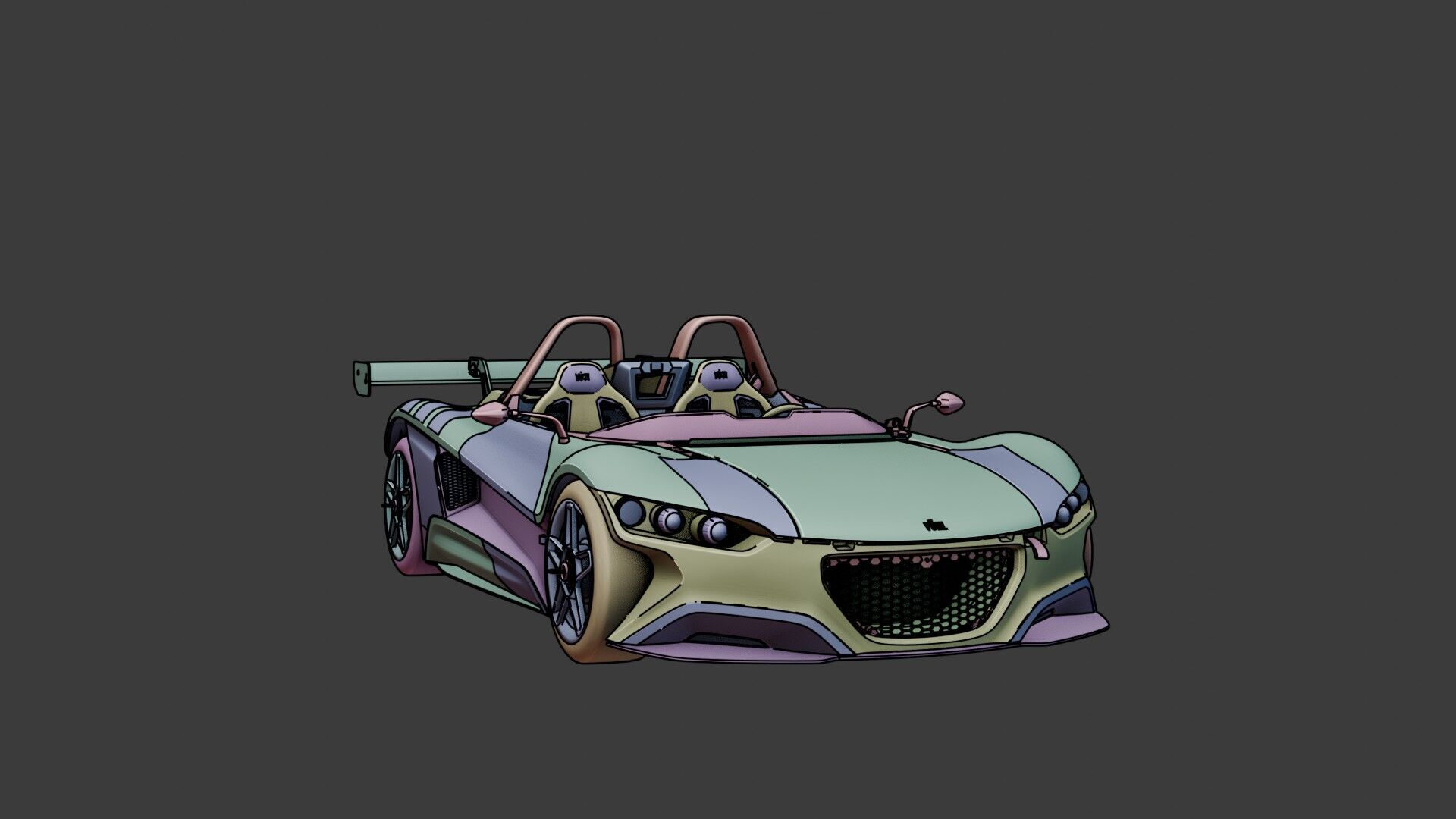 VUHL 05RR - Spor Car Low-poly 3D model_9