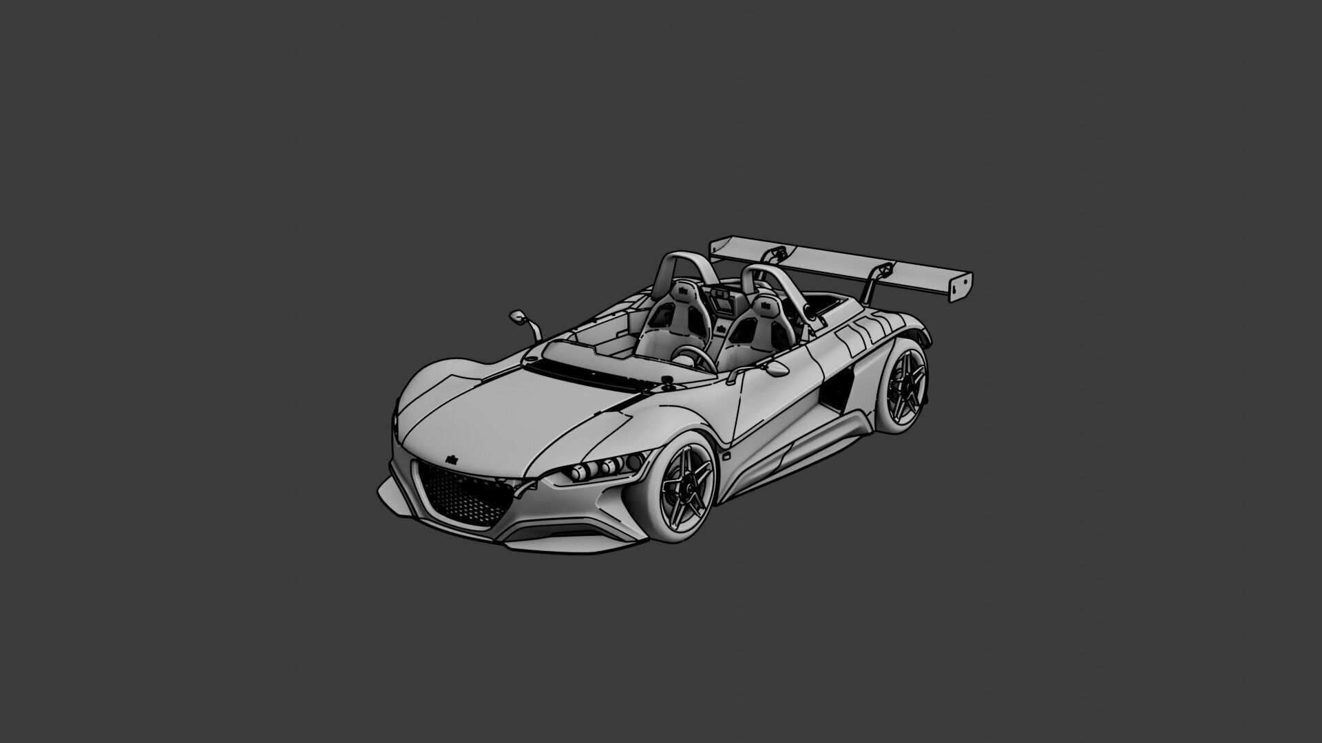 VUHL 05RR - Spor Car Low-poly 3D model_4