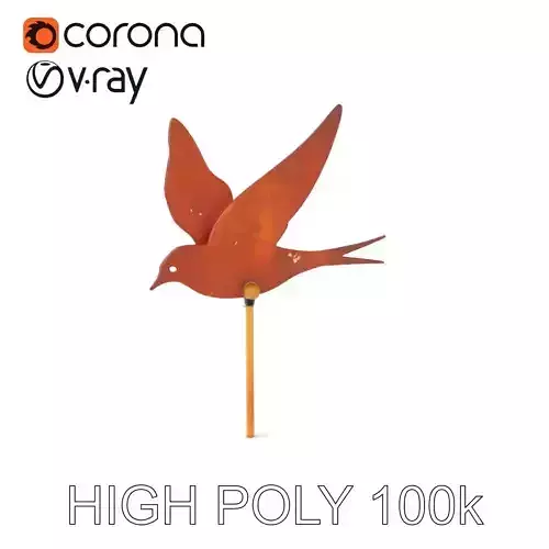 Rustic Metal Bird Weather Vane Model Pack Low-poly 3D model