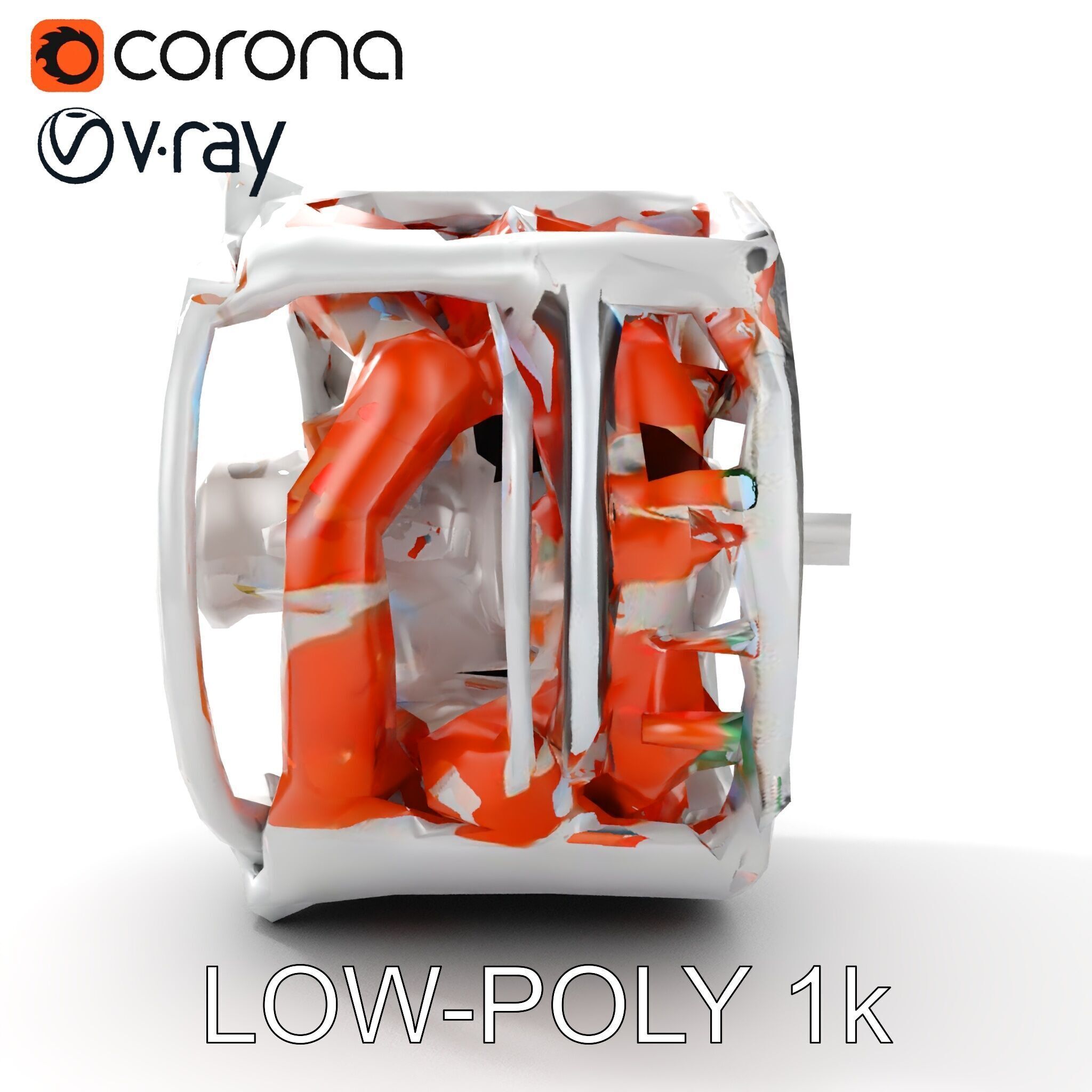 Electric Motor Model Pack  Detailed Mechanical Component Low-poly 3D model_12