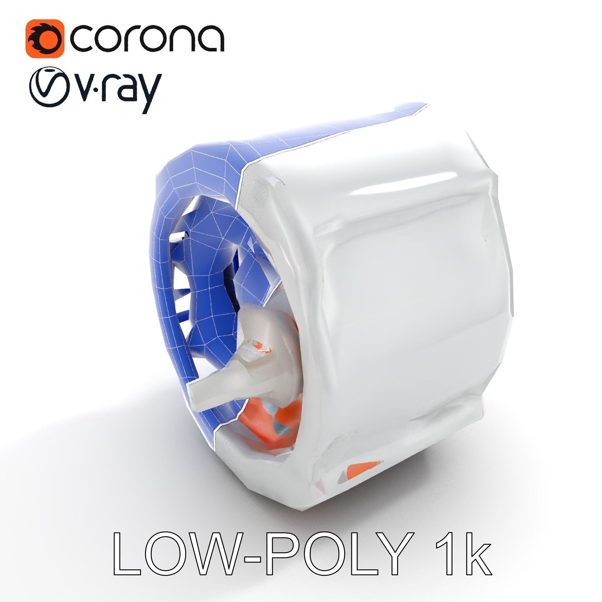 Electric Motor Model Pack  Detailed Mechanical Component Low-poly 3D model_22