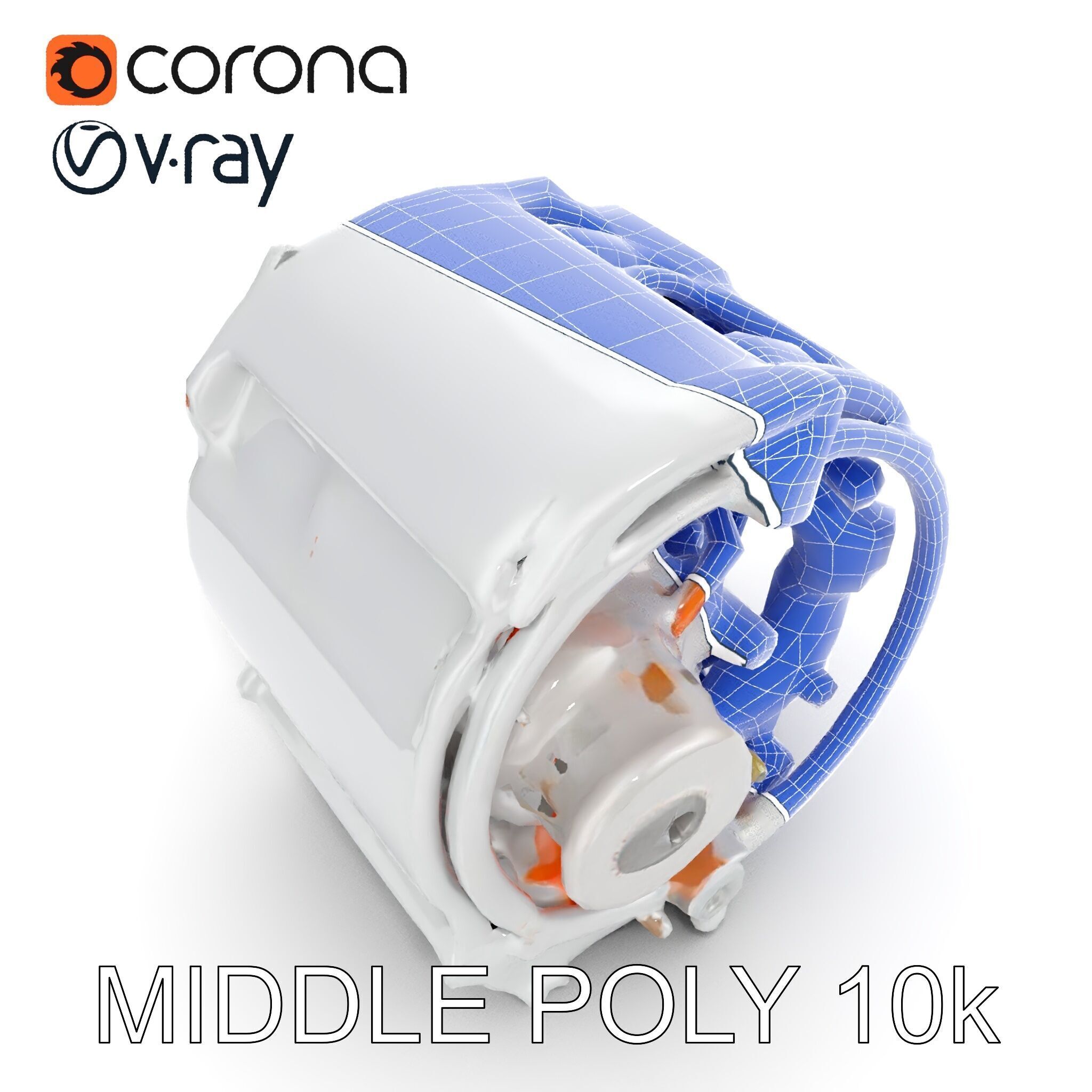 Electric Motor Model Pack  Detailed Mechanical Component Low-poly 3D model_24