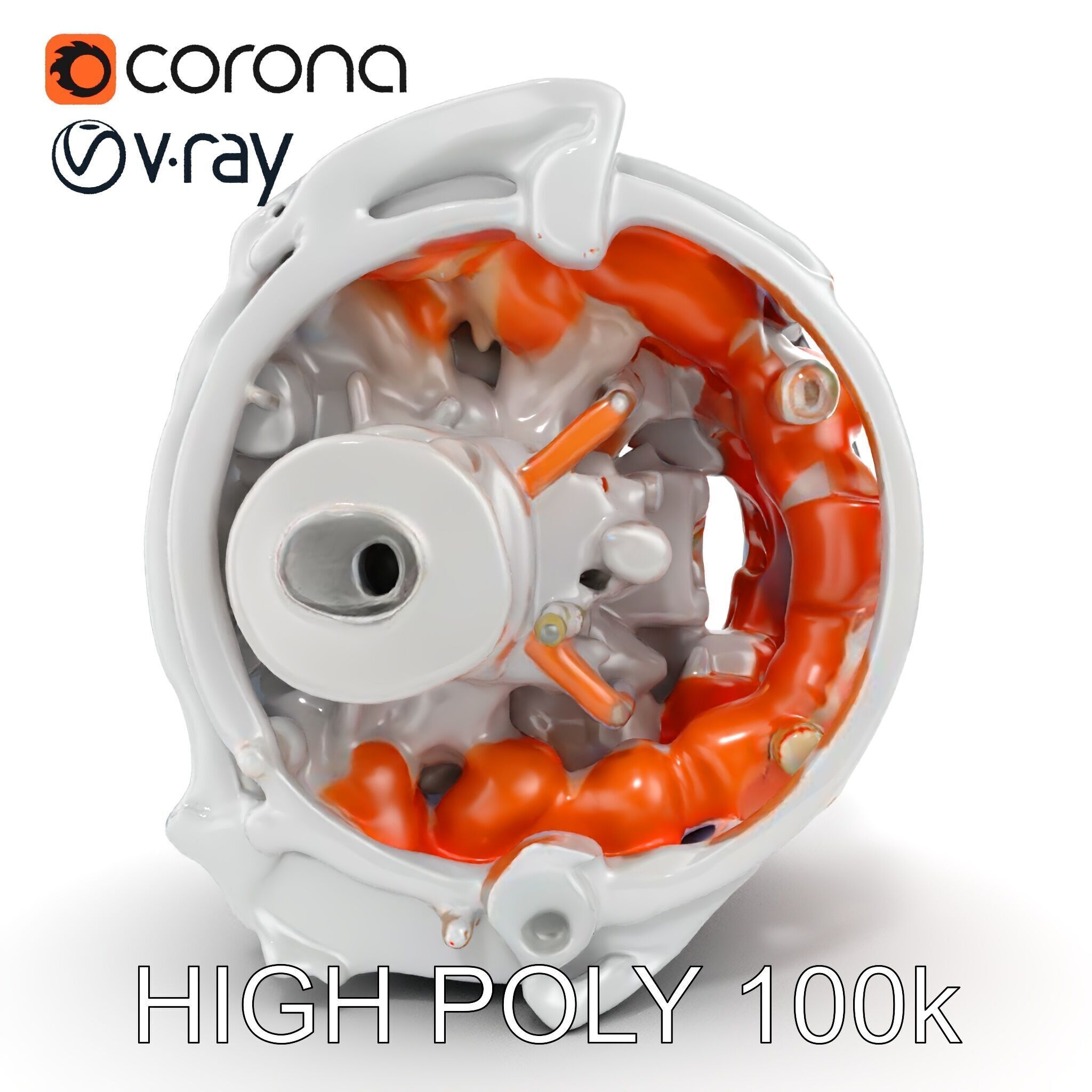 Electric Motor Model Pack  Detailed Mechanical Component Low-poly 3D model_26