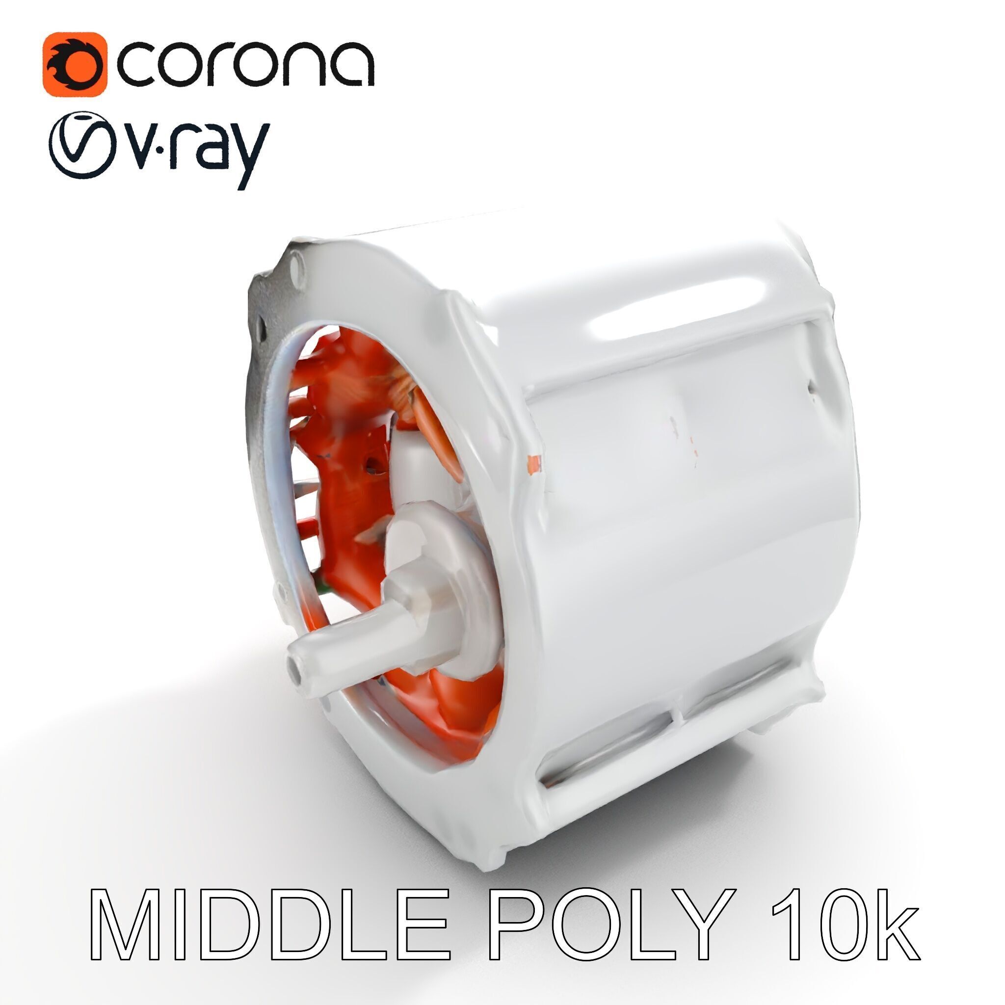 Electric Motor Model Pack  Detailed Mechanical Component Low-poly 3D model_6