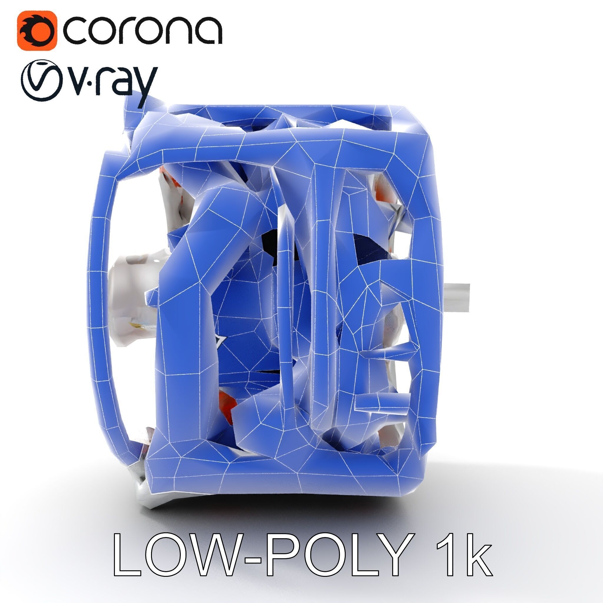 Electric Motor Model Pack  Detailed Mechanical Component Low-poly 3D model_28