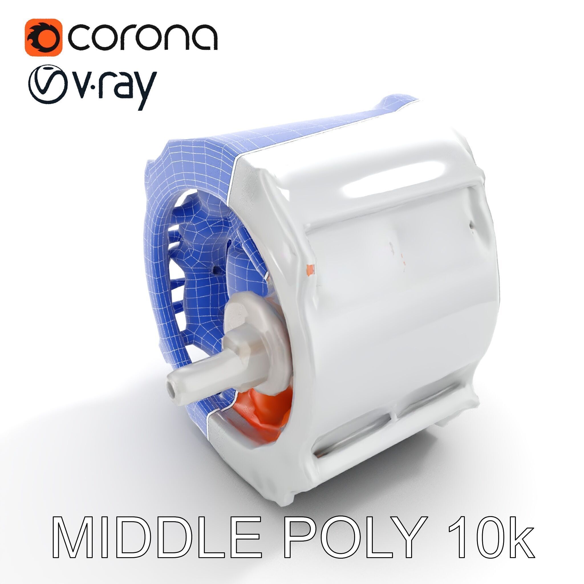 Electric Motor Model Pack  Detailed Mechanical Component Low-poly 3D model_21