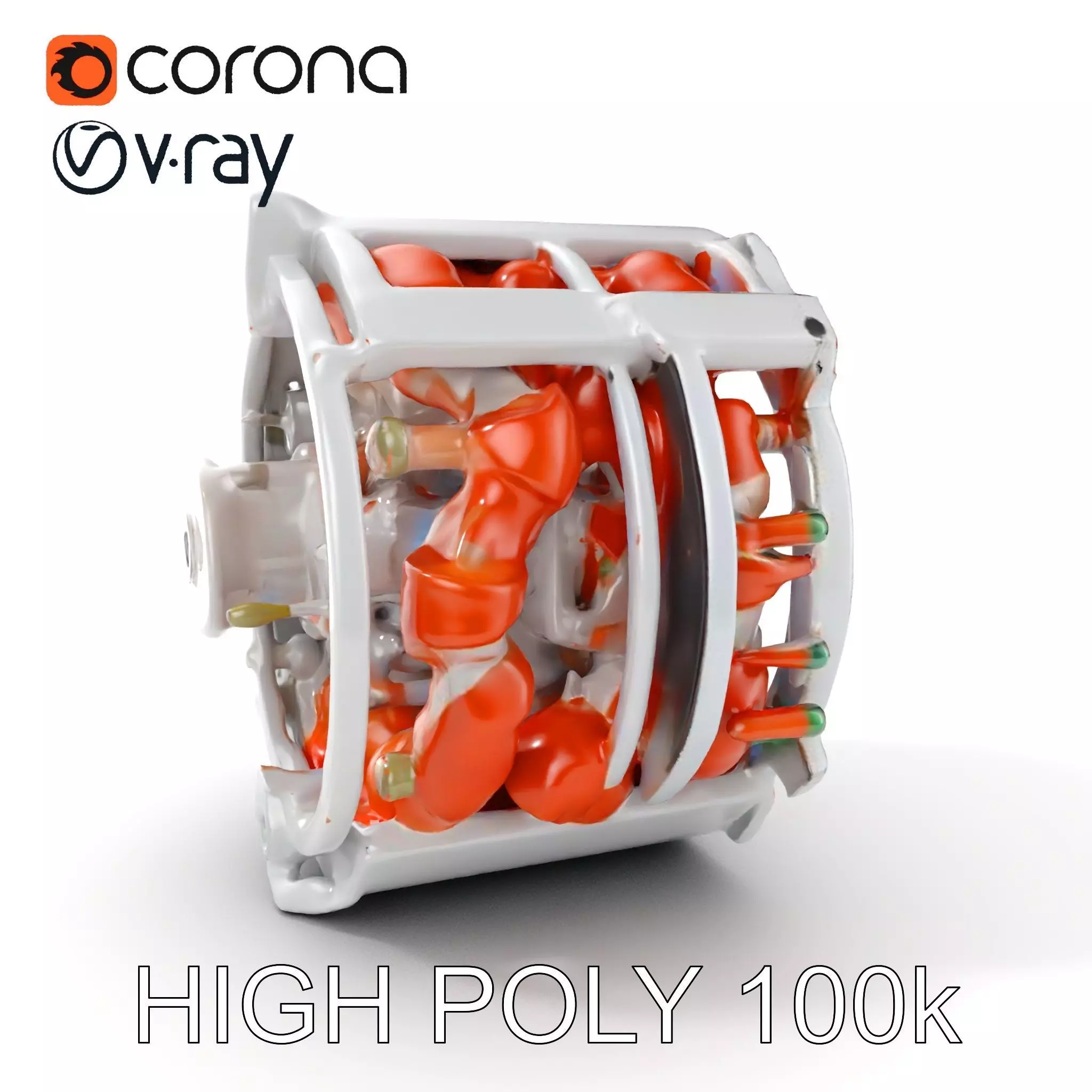 Electric Motor Model Pack  Detailed Mechanical Component Low-poly 3D model_0