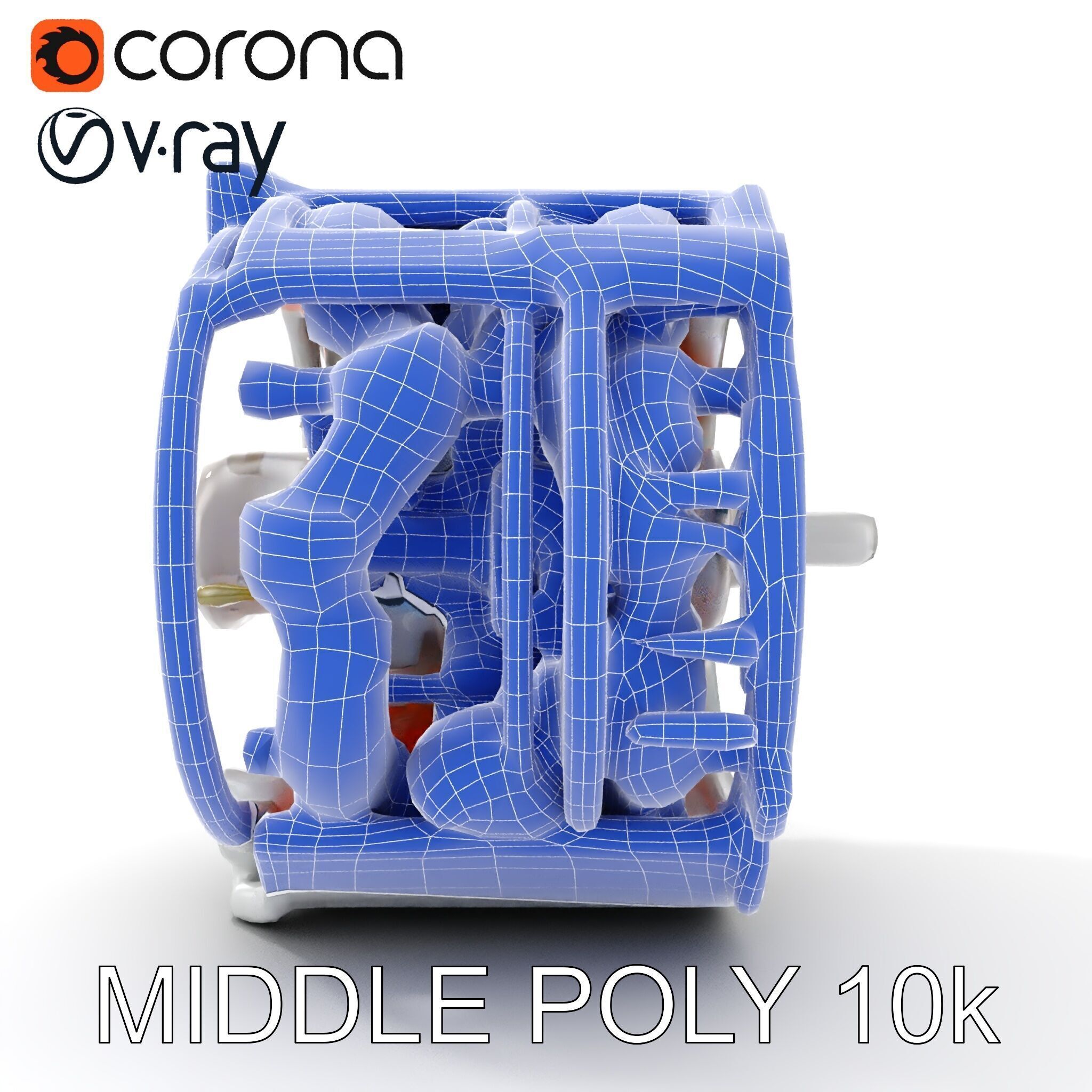 Electric Motor Model Pack  Detailed Mechanical Component Low-poly 3D model_18