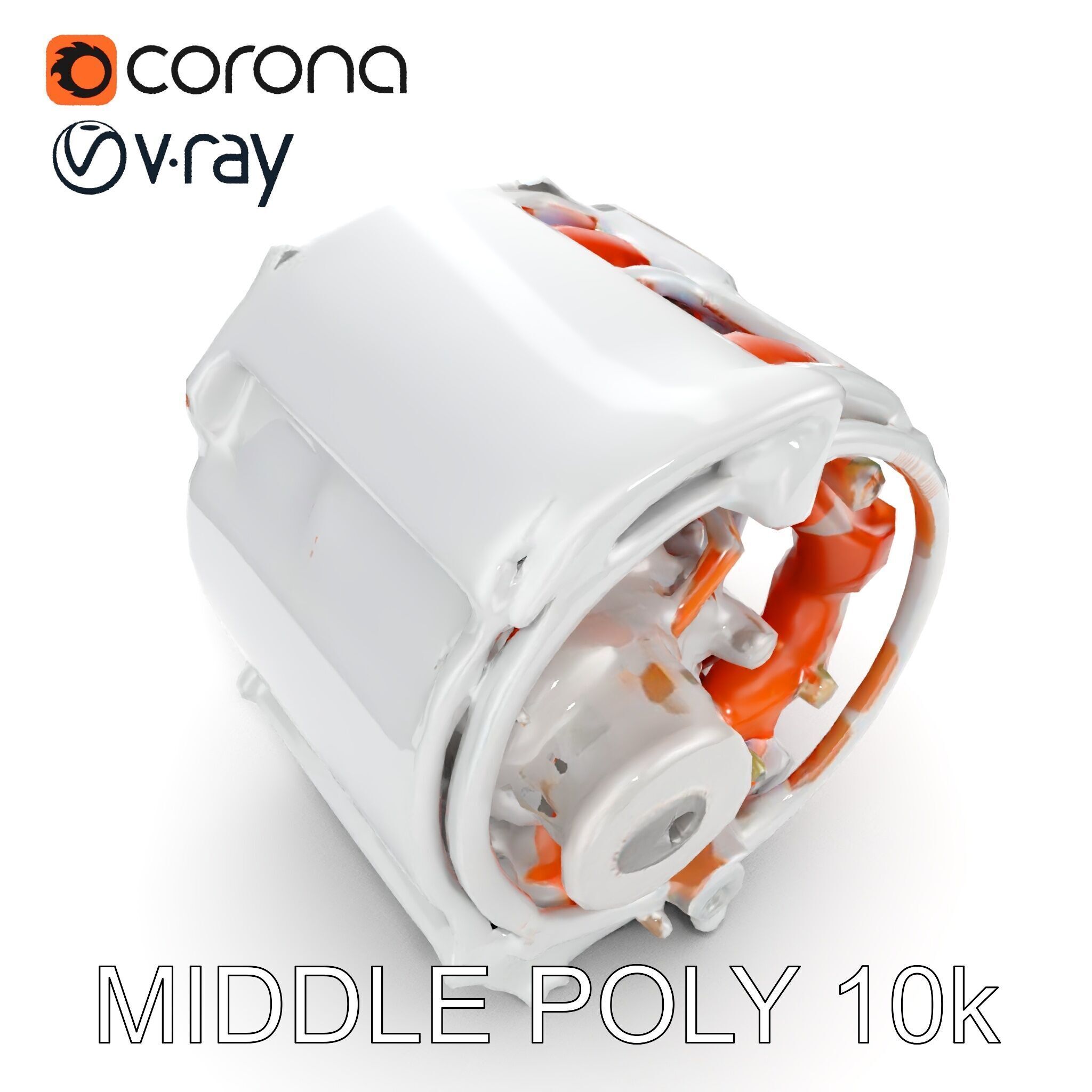 Electric Motor Model Pack  Detailed Mechanical Component Low-poly 3D model_11