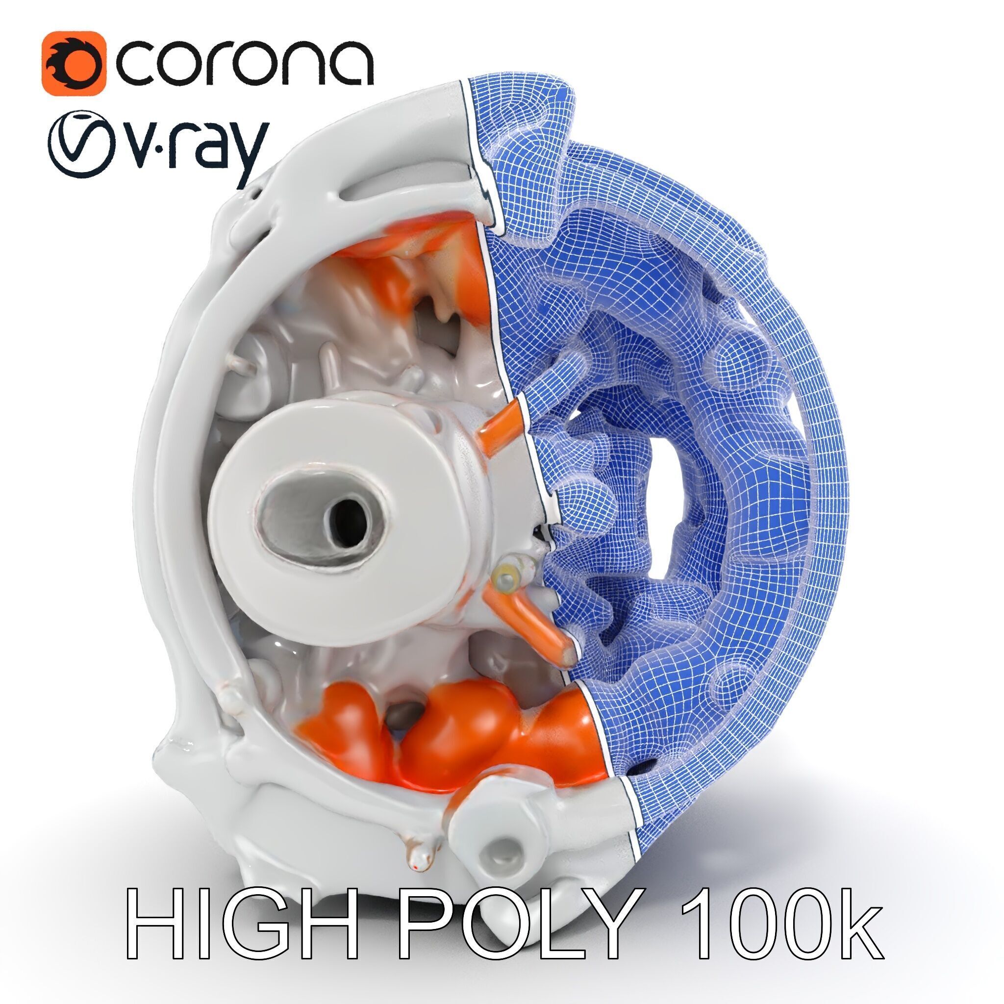 Electric Motor Model Pack  Detailed Mechanical Component Low-poly 3D model_35