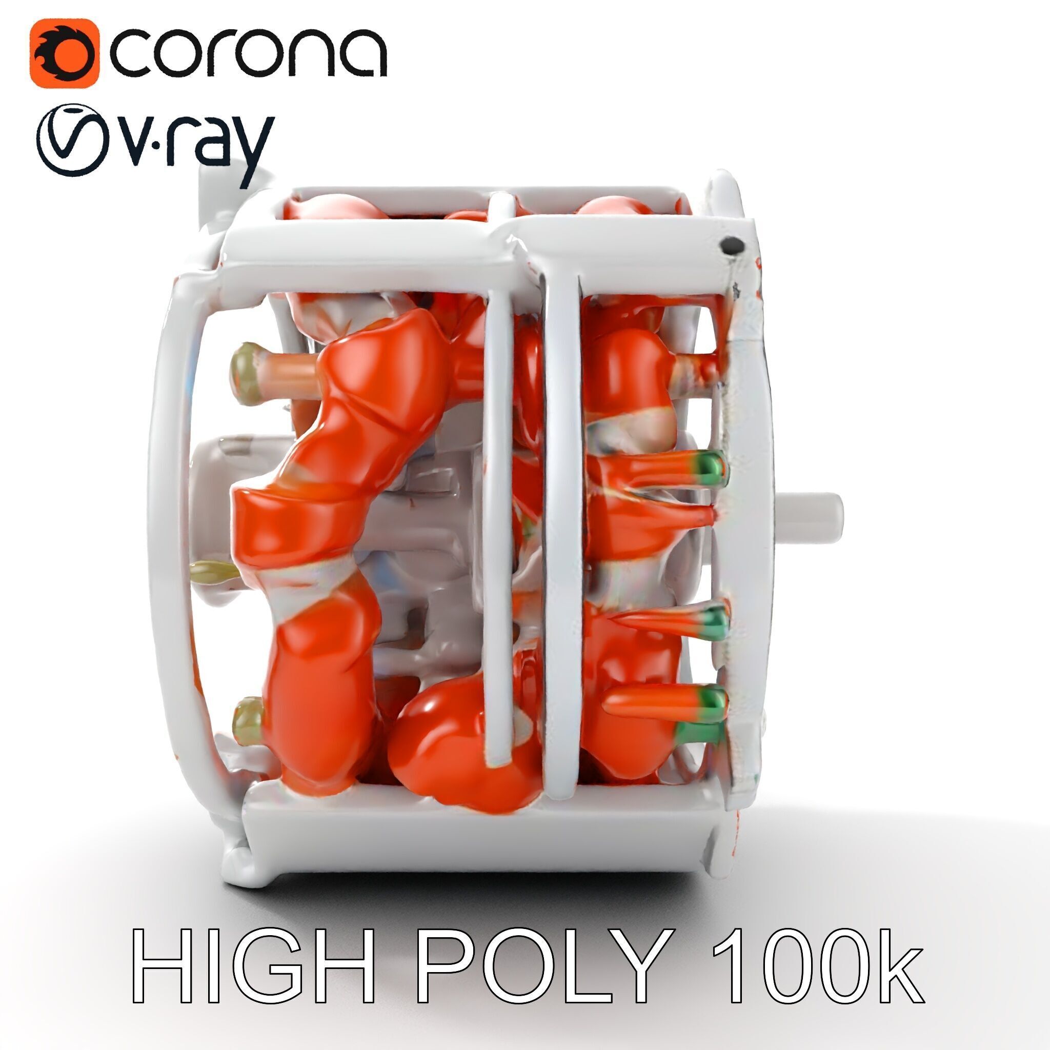 Electric Motor Model Pack  Detailed Mechanical Component Low-poly 3D model_20