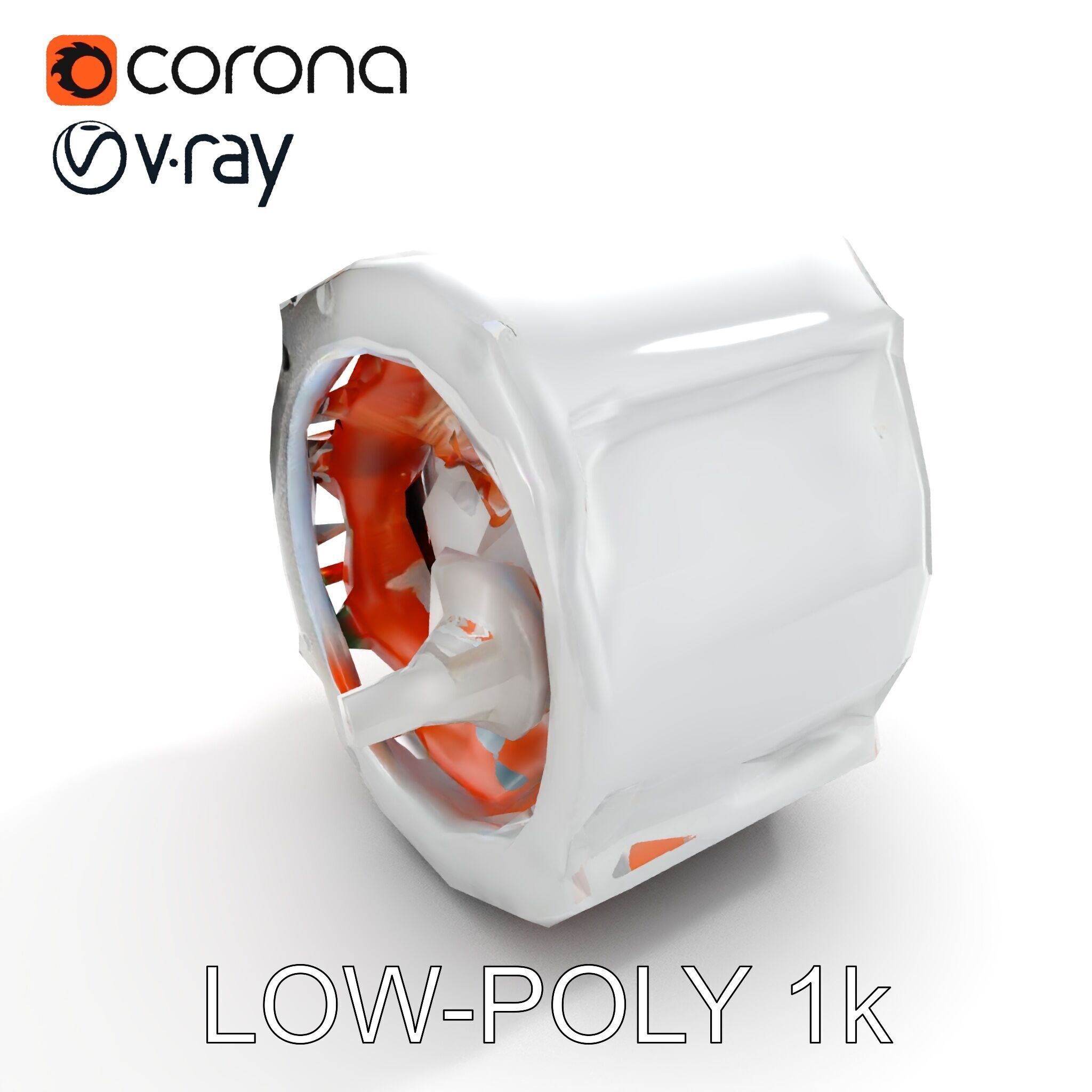 Electric Motor Model Pack  Detailed Mechanical Component Low-poly 3D model_9