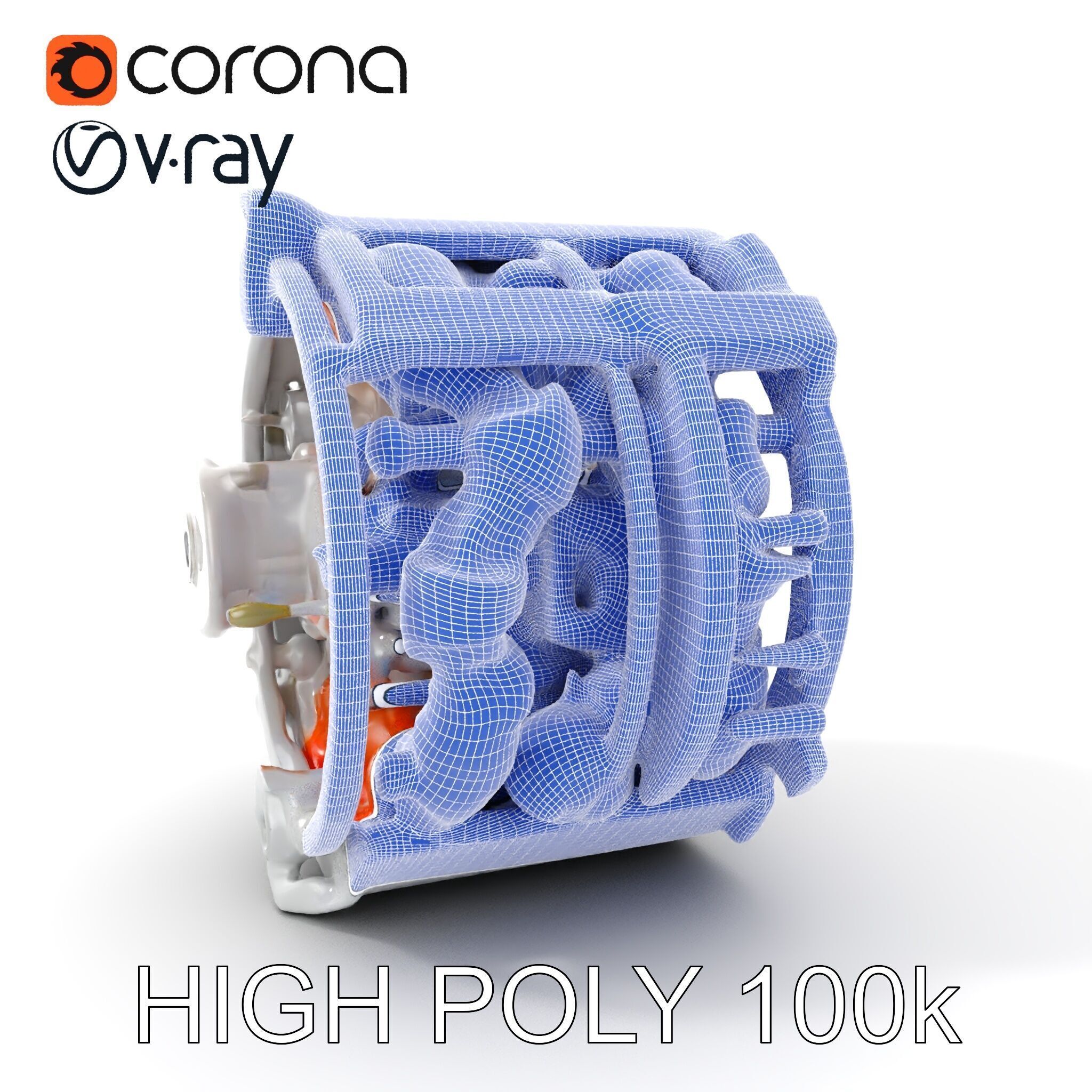 Electric Motor Model Pack  Detailed Mechanical Component Low-poly 3D model_4