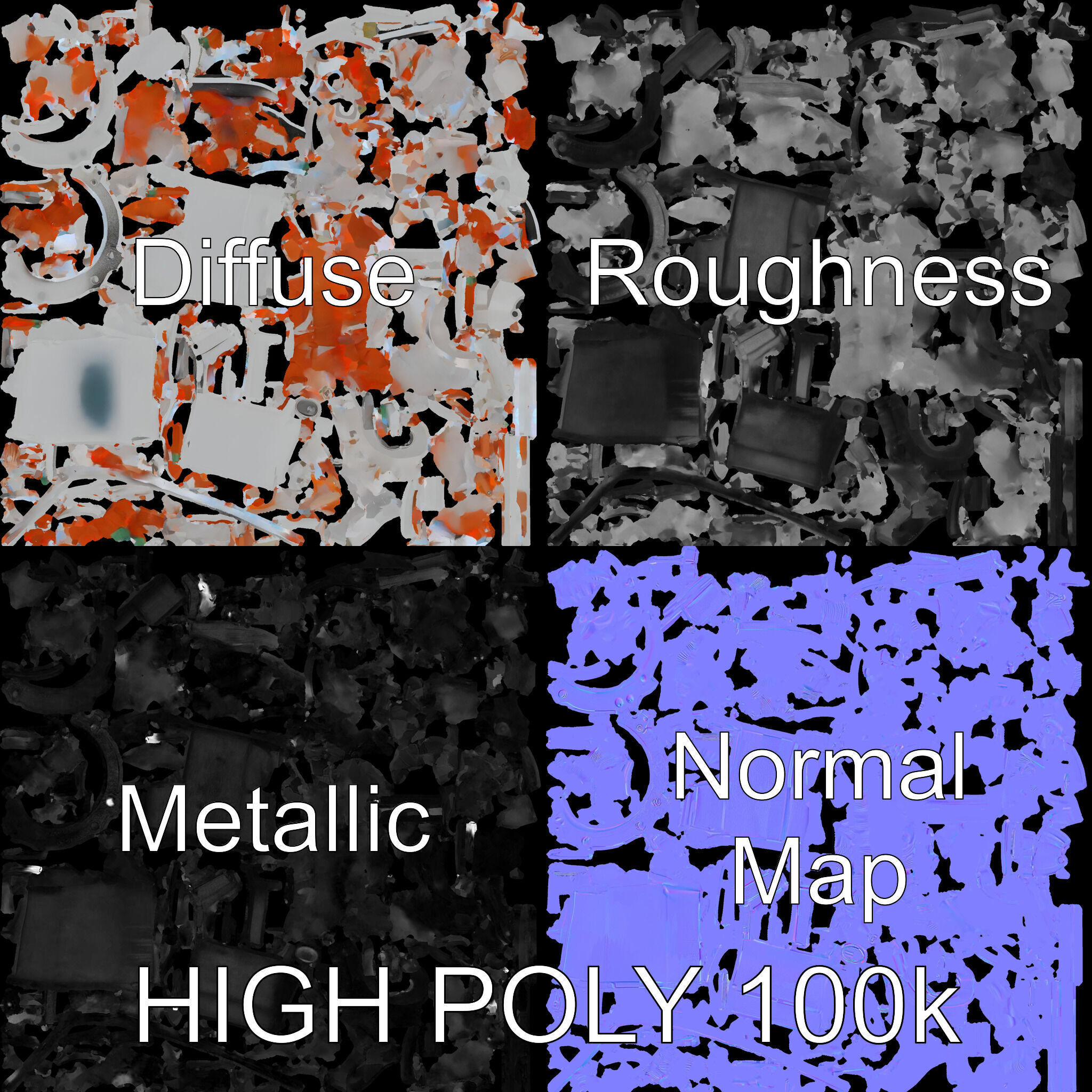 Electric Motor Model Pack  Detailed Mechanical Component Low-poly 3D model_3