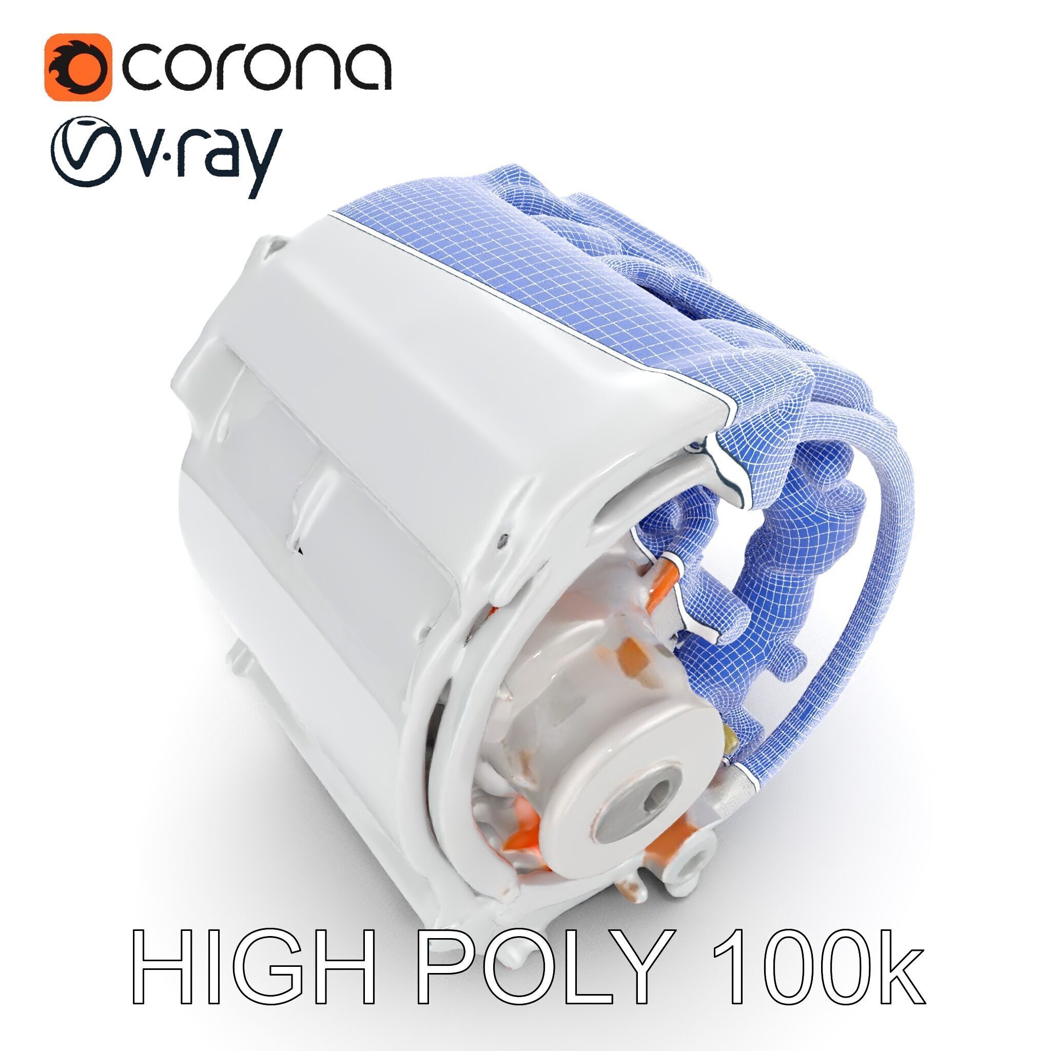 Electric Motor Model Pack  Detailed Mechanical Component Low-poly 3D model_29