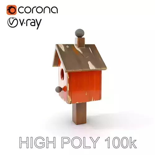 Rustic Wooden Birdhouse Model Pack