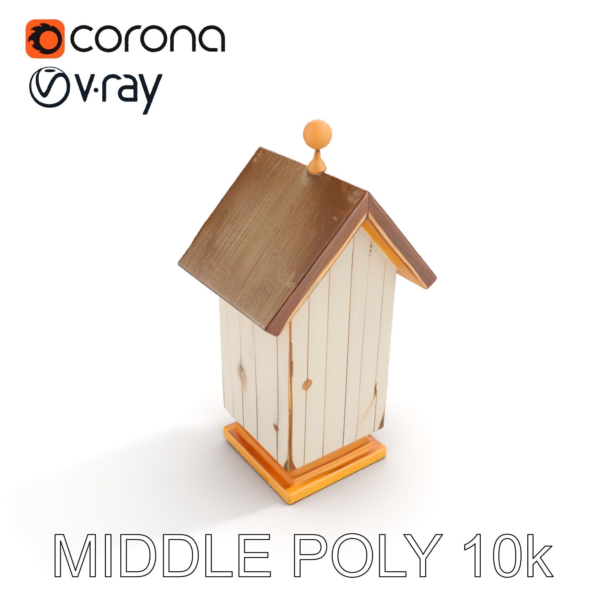 Rustic Birdhouse Model Pack with Detailed Textures Low-poly 3D model_16