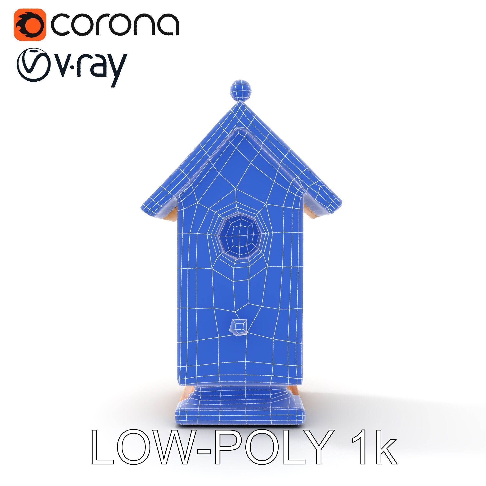 Rustic Birdhouse Model Pack with Detailed Textures Low-poly 3D model_25