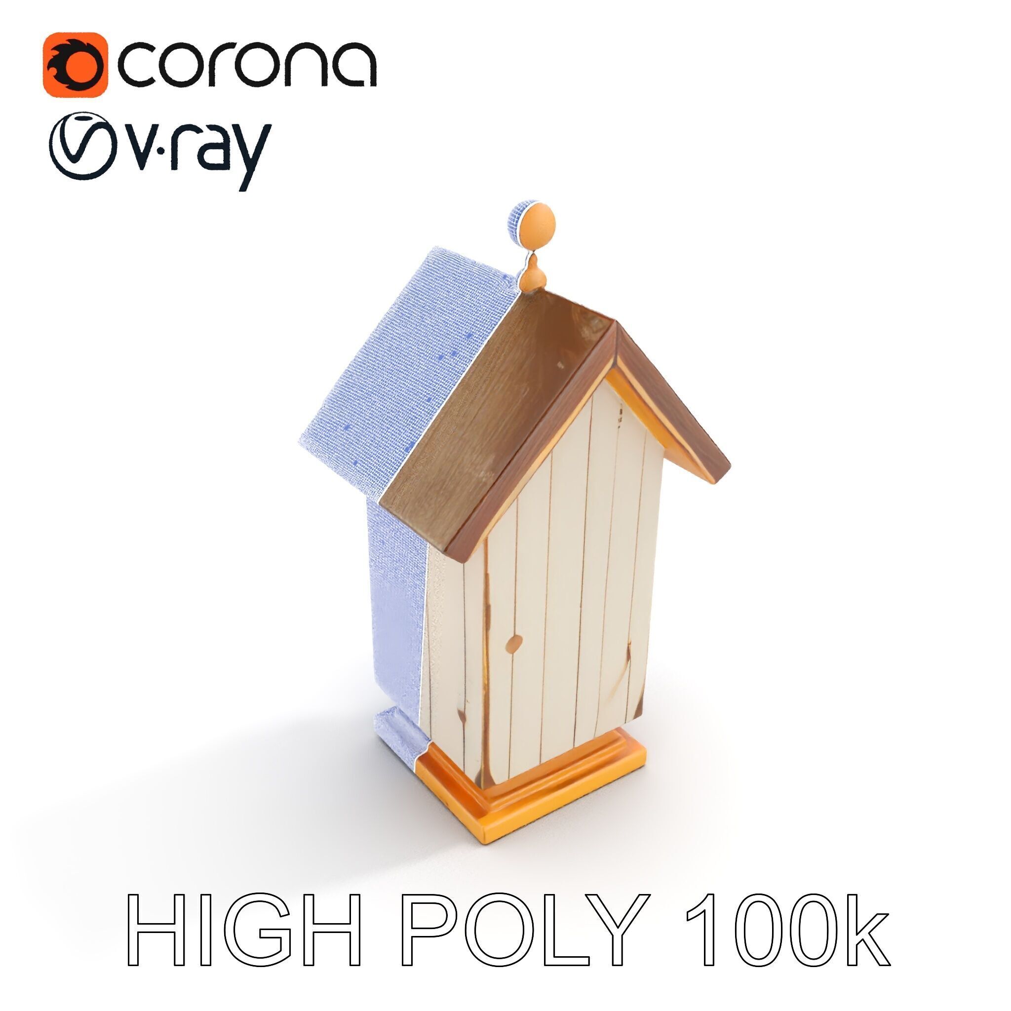 Rustic Birdhouse Model Pack with Detailed Textures Low-poly 3D model_29