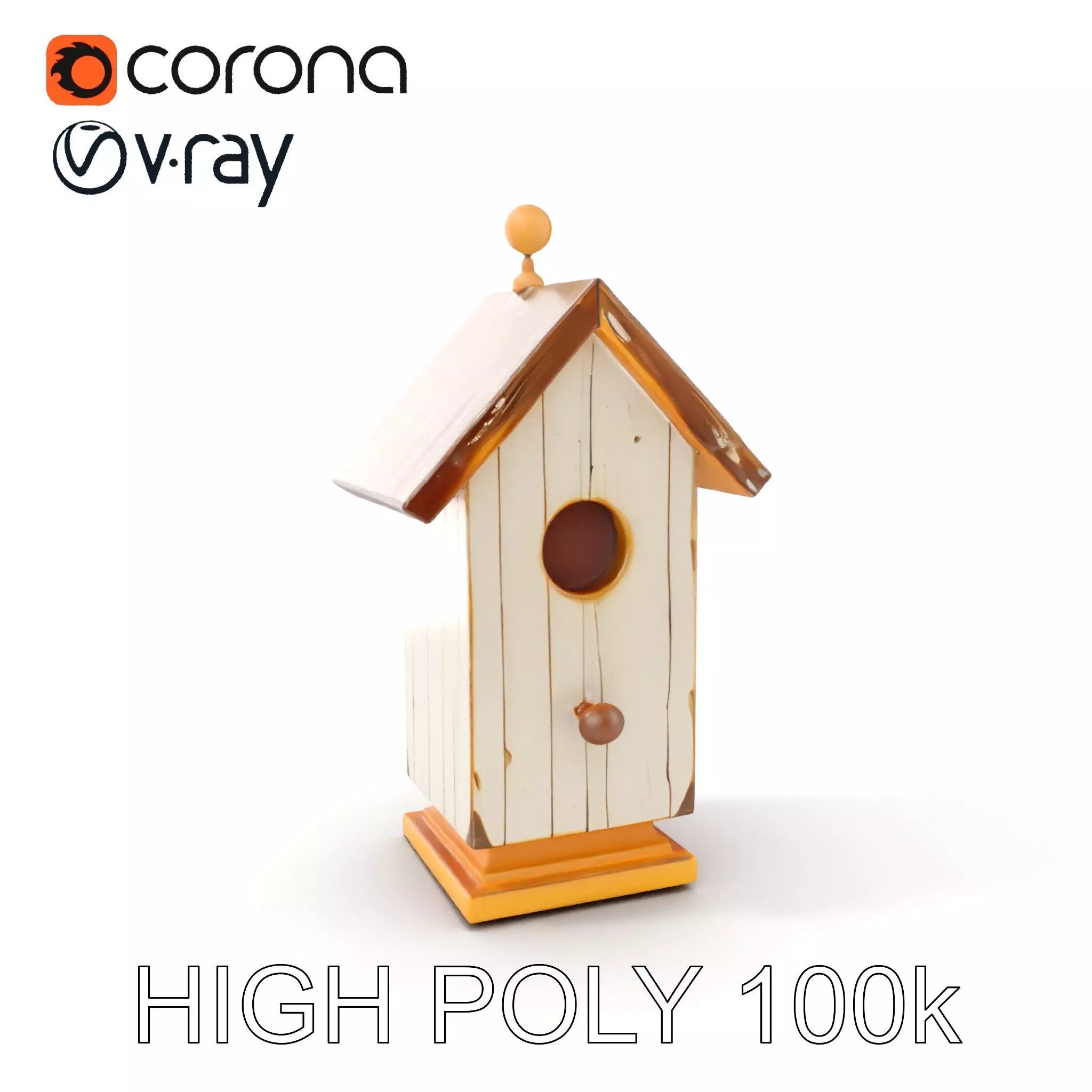 Rustic Birdhouse Model Pack with Detailed Textures Low-poly 3D model_0