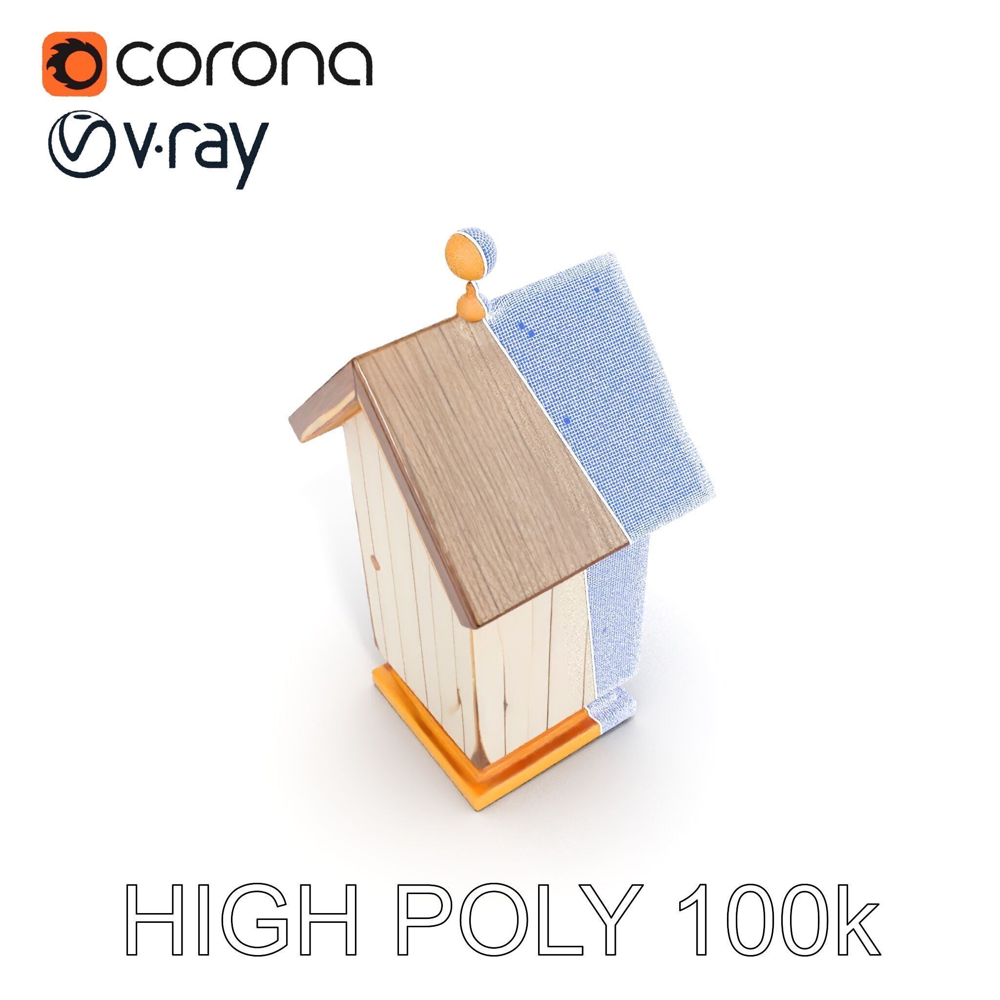 Rustic Birdhouse Model Pack with Detailed Textures Low-poly 3D model_32