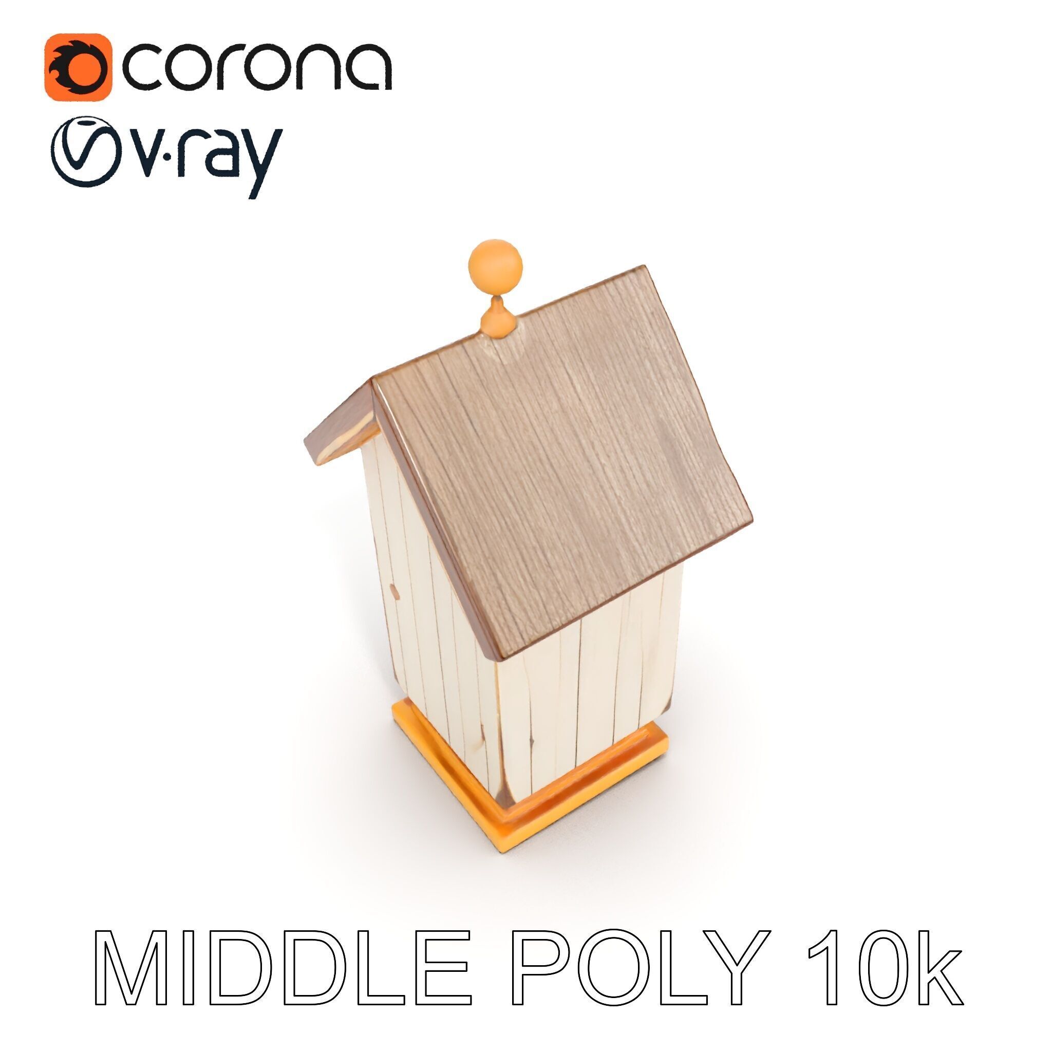 Rustic Birdhouse Model Pack with Detailed Textures Low-poly 3D model_8