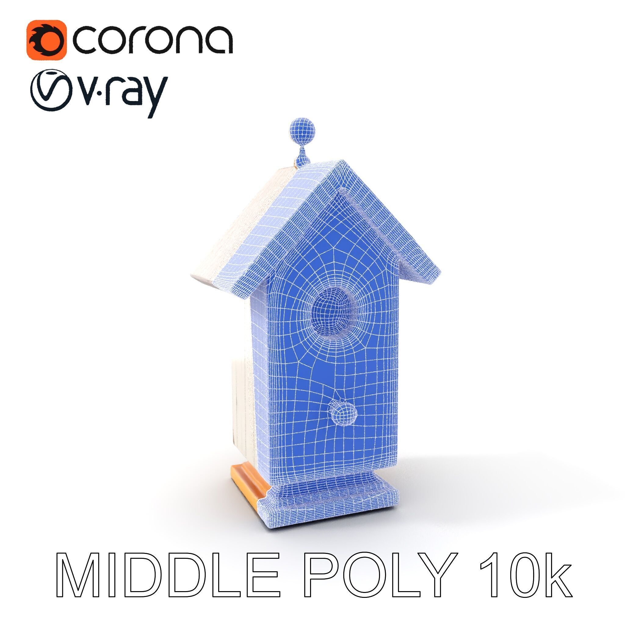 Rustic Birdhouse Model Pack with Detailed Textures Low-poly 3D model_13