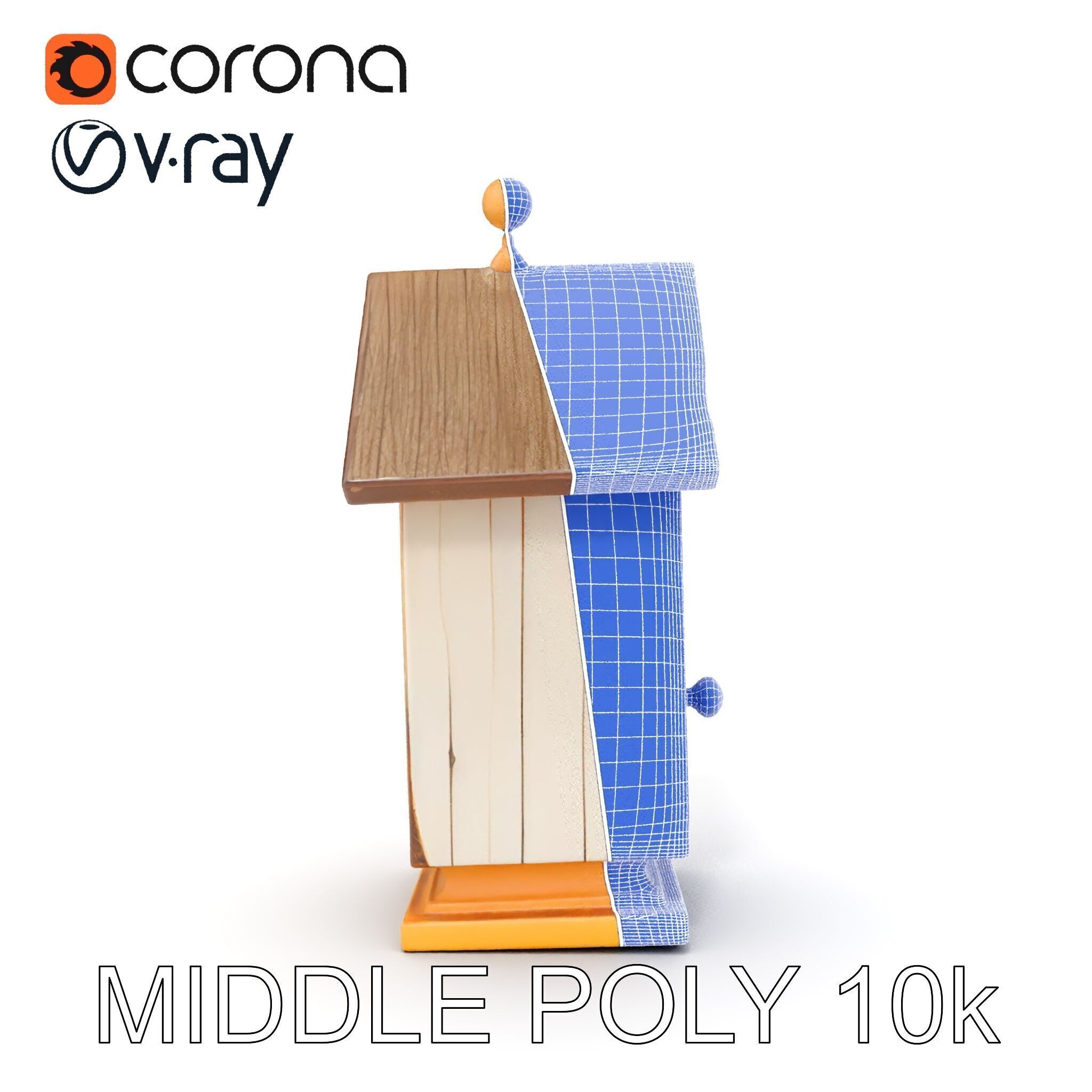 Rustic Birdhouse Model Pack with Detailed Textures Low-poly 3D model_30