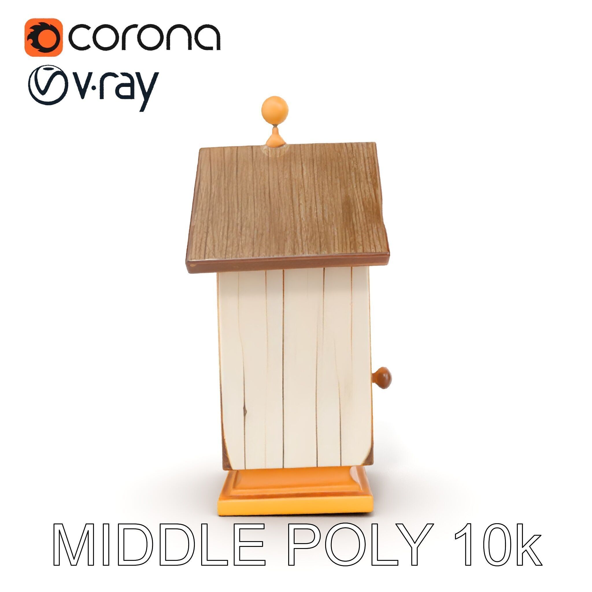 Rustic Birdhouse Model Pack with Detailed Textures Low-poly 3D model_10