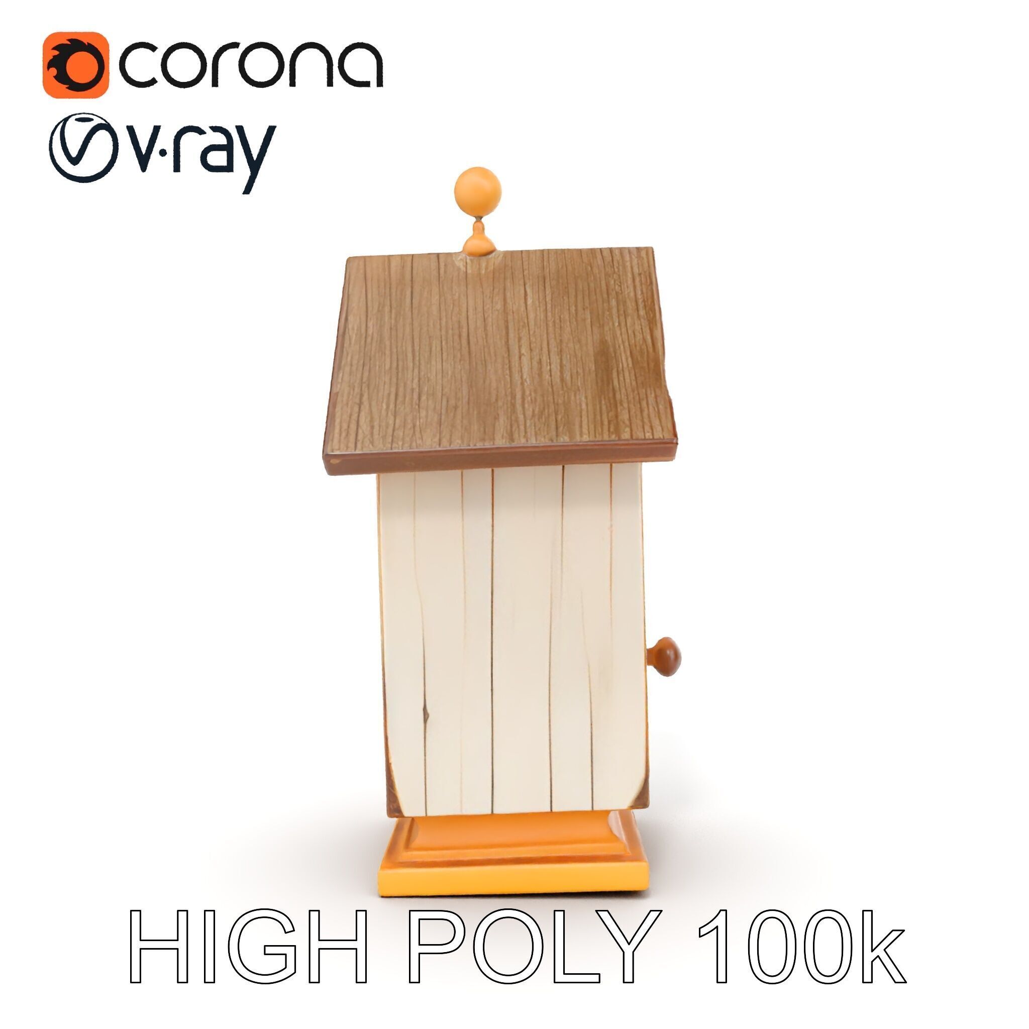 Rustic Birdhouse Model Pack with Detailed Textures Low-poly 3D model_23