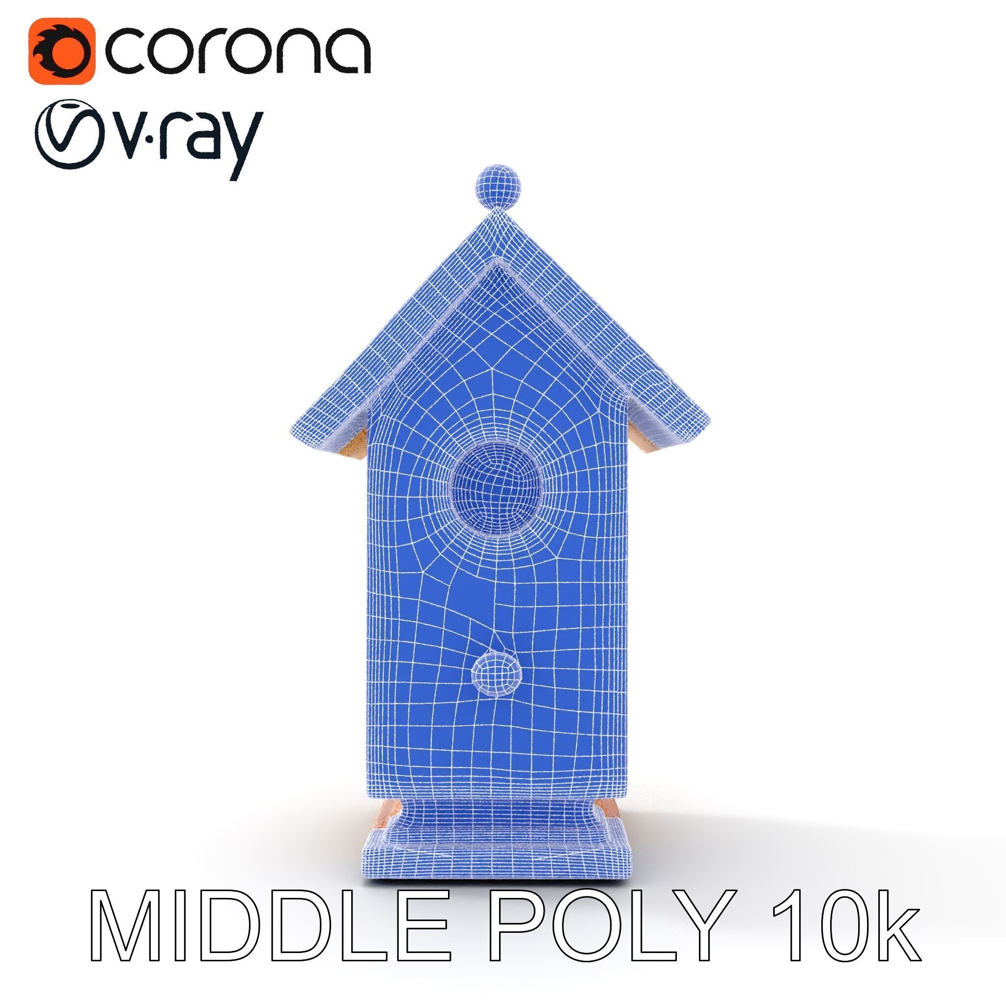 Rustic Birdhouse Model Pack with Detailed Textures Low-poly 3D model_21