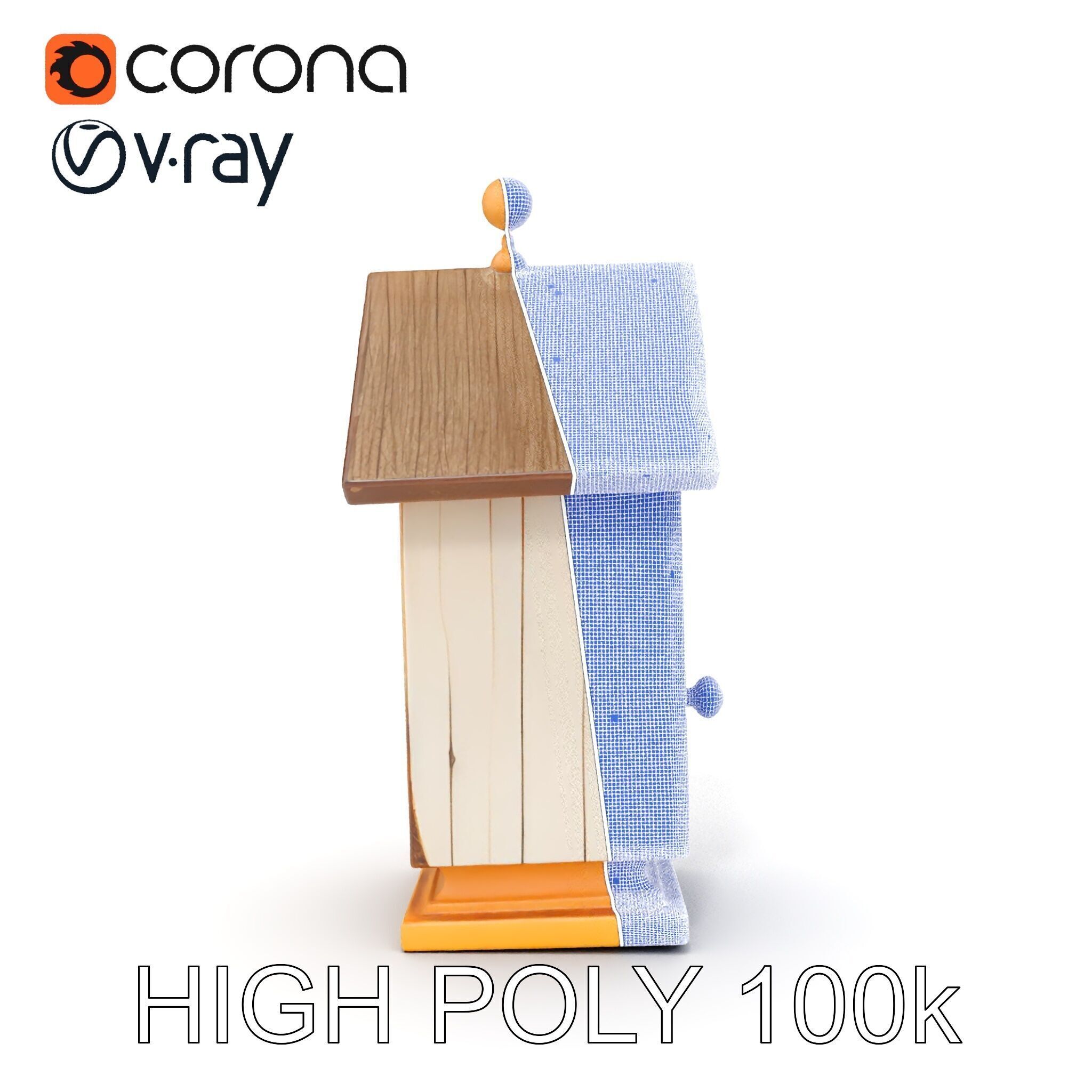 Rustic Birdhouse Model Pack with Detailed Textures Low-poly 3D model_20