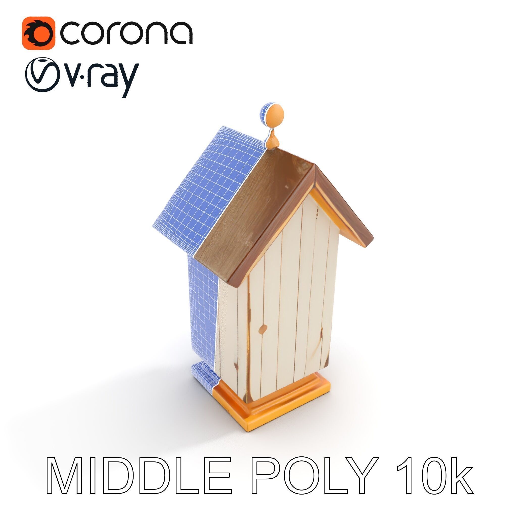 Rustic Birdhouse Model Pack with Detailed Textures Low-poly 3D model_27