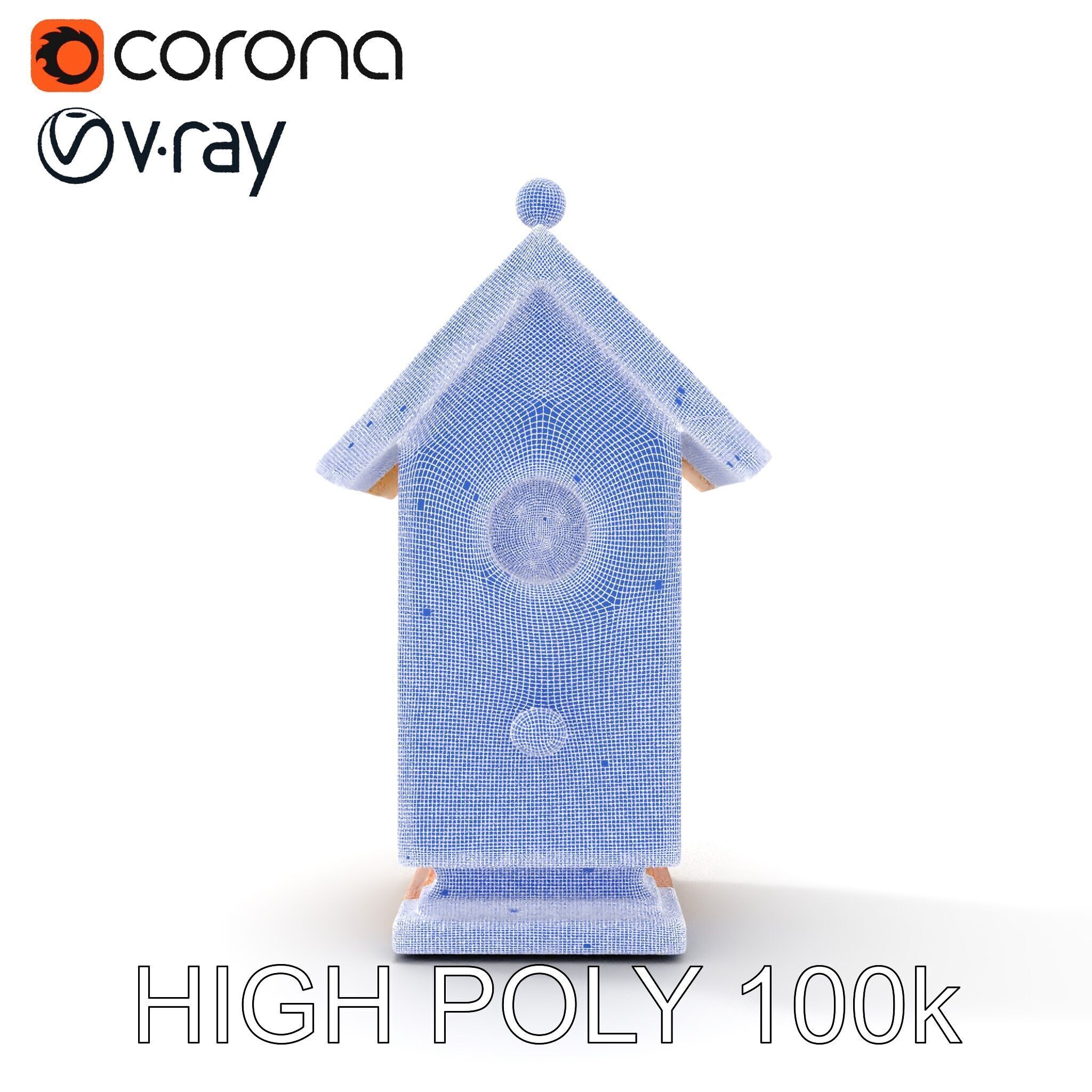 Rustic Birdhouse Model Pack with Detailed Textures Low-poly 3D model_26