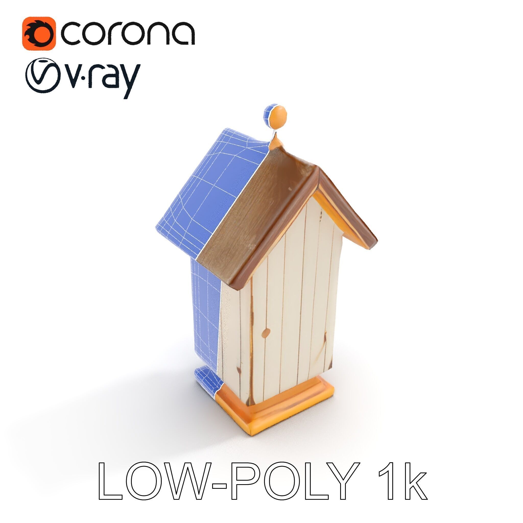 Rustic Birdhouse Model Pack with Detailed Textures Low-poly 3D model_22