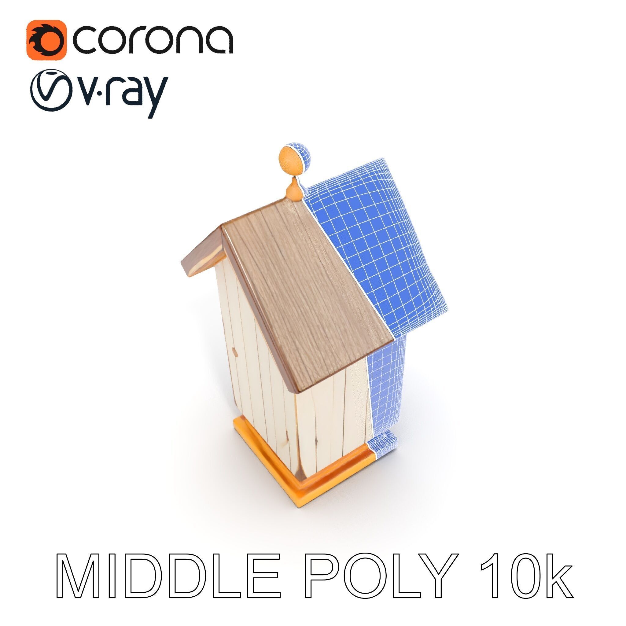 Rustic Birdhouse Model Pack with Detailed Textures Low-poly 3D model_24