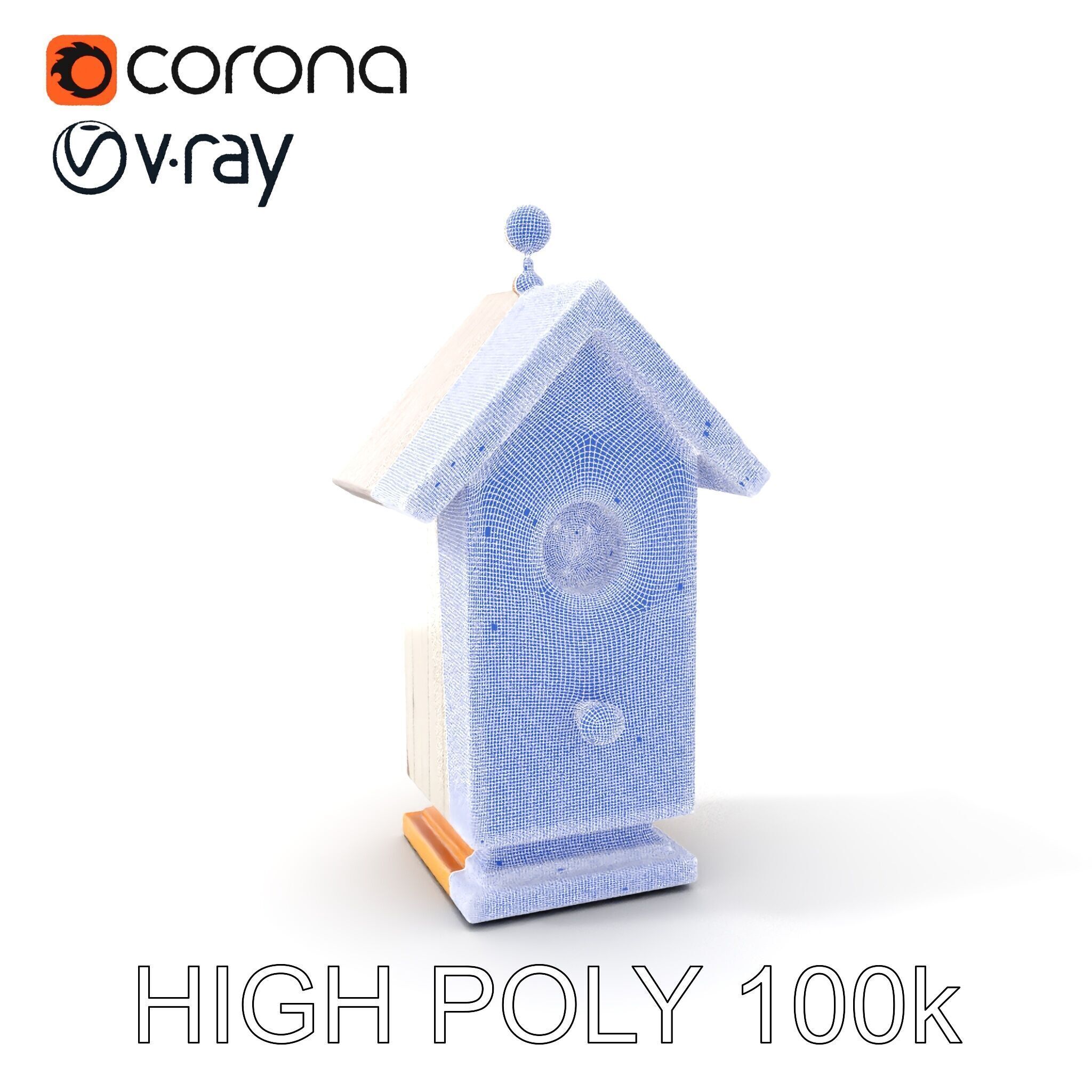 Rustic Birdhouse Model Pack with Detailed Textures Low-poly 3D model_4