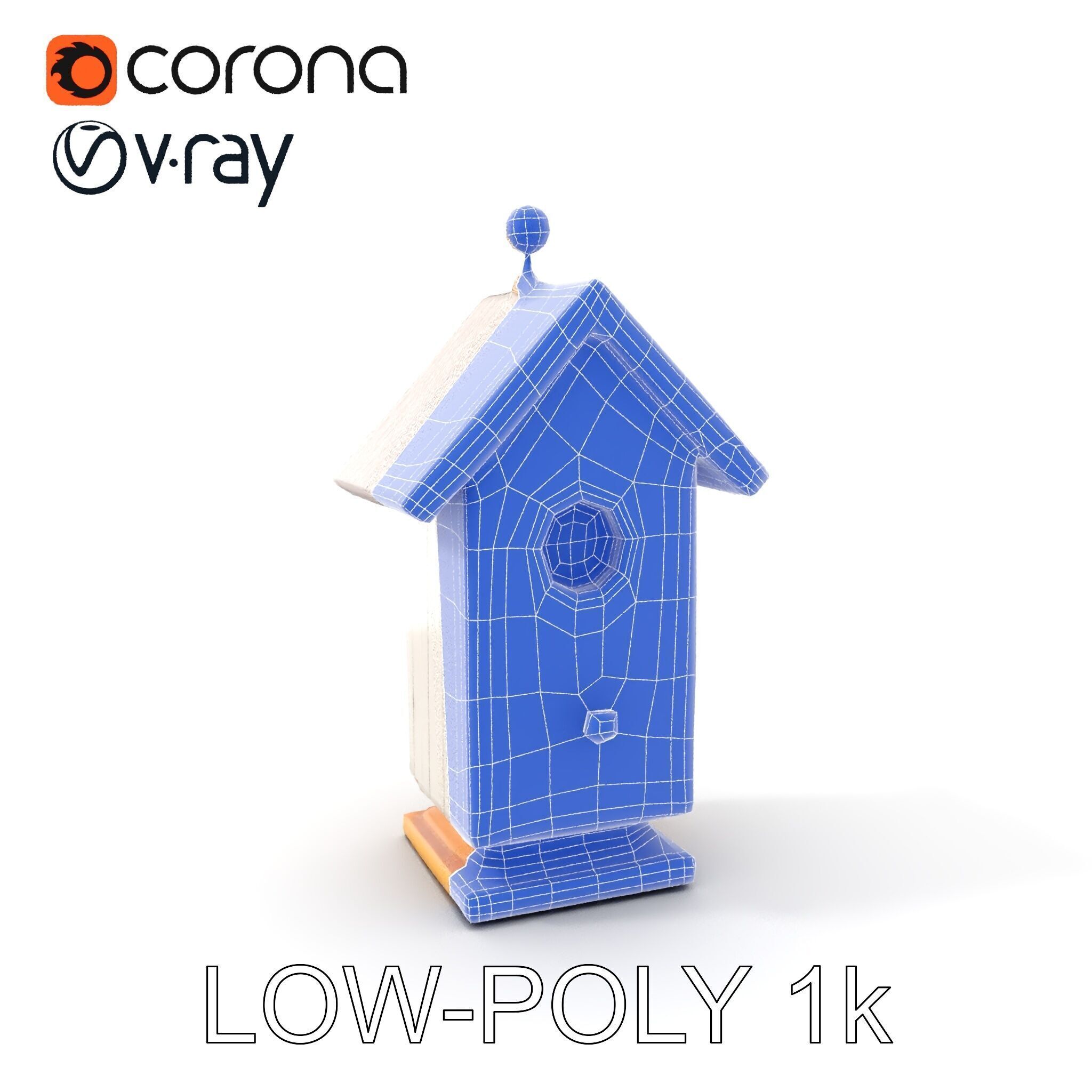 Rustic Birdhouse Model Pack with Detailed Textures Low-poly 3D model_19