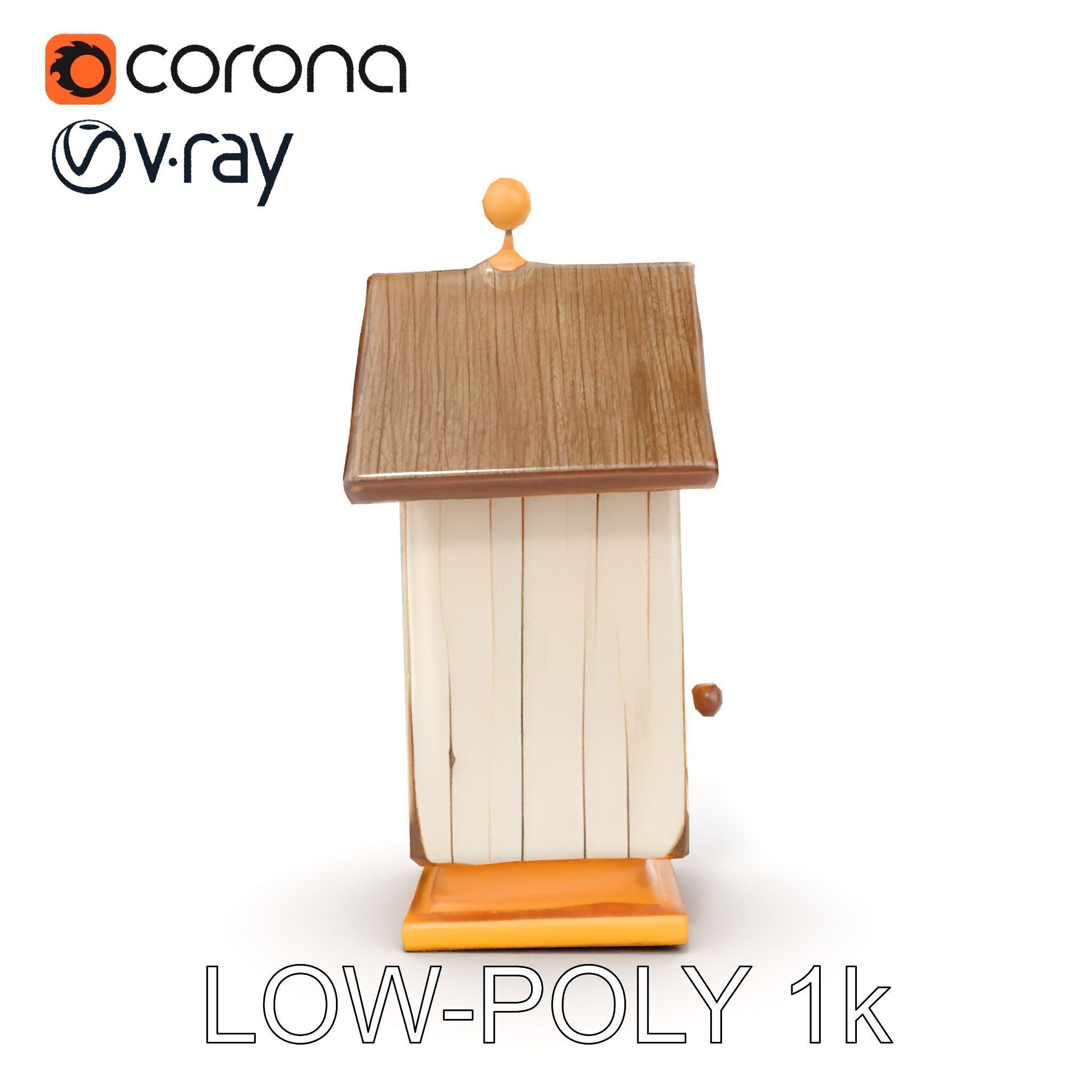 Rustic Birdhouse Model Pack with Detailed Textures Low-poly 3D model_14