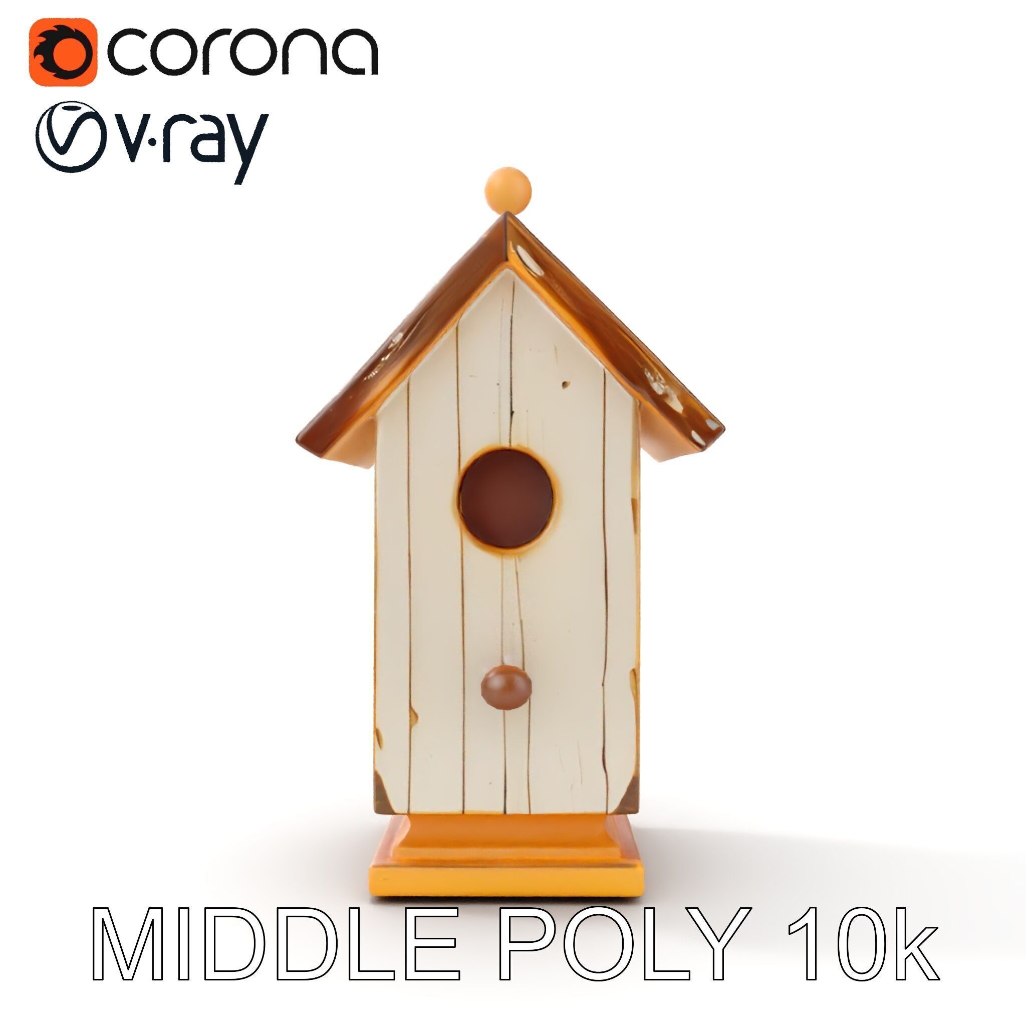 Rustic Birdhouse Model Pack with Detailed Textures Low-poly 3D model_18