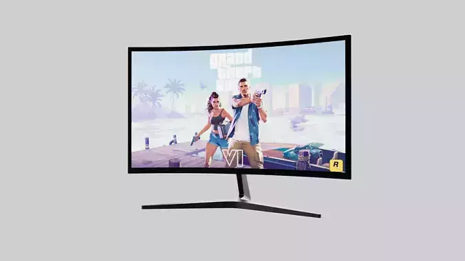 Curved Gaming Monitor 3D Model 
